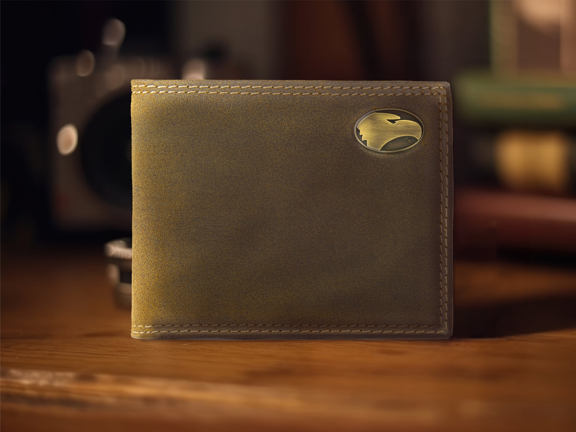 Georgia Southern Eagles Vintage Tan Leather Bifold Wallet