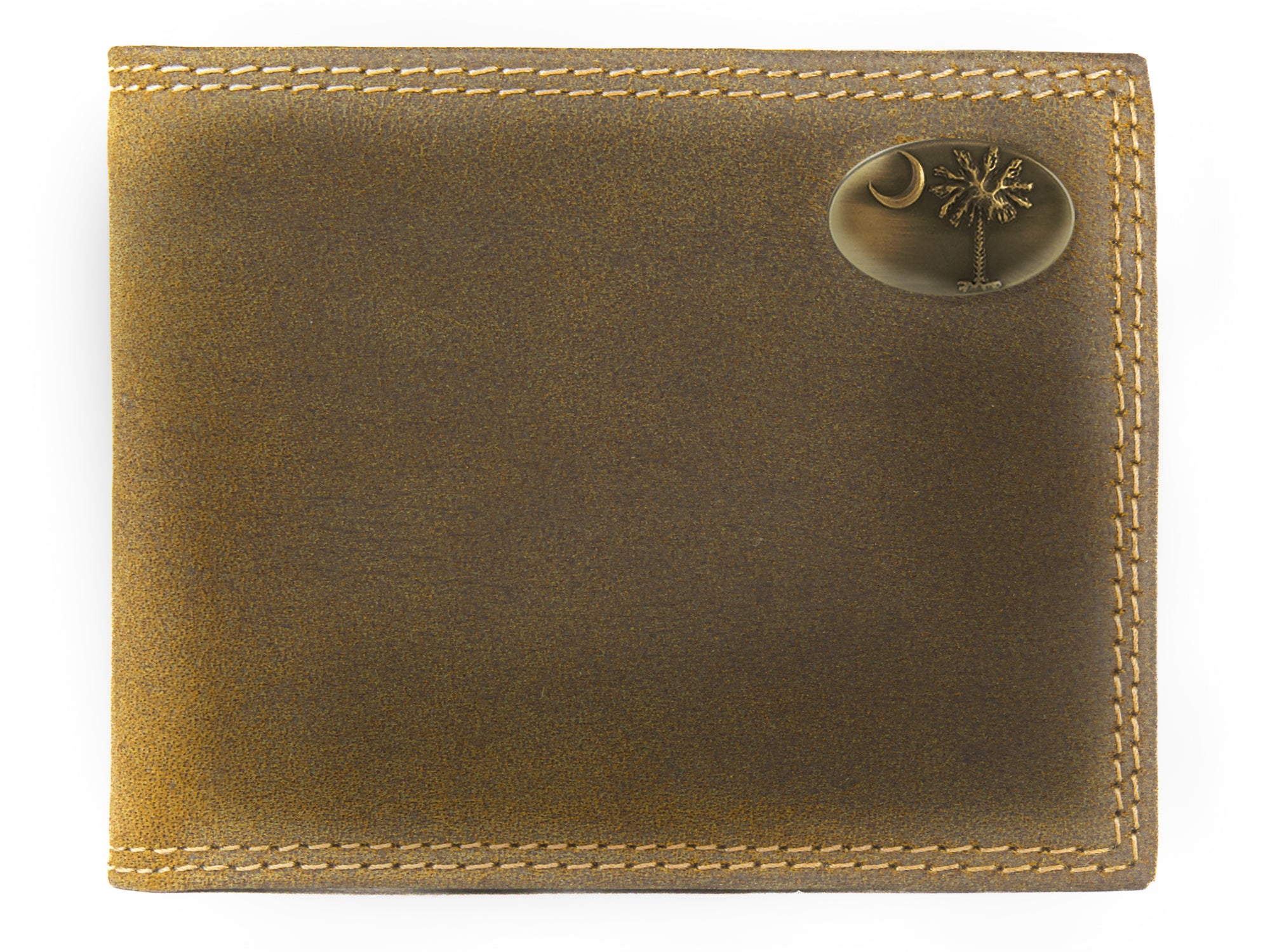 SC Palmetto Vintage Tan Leather Bifold Wallet