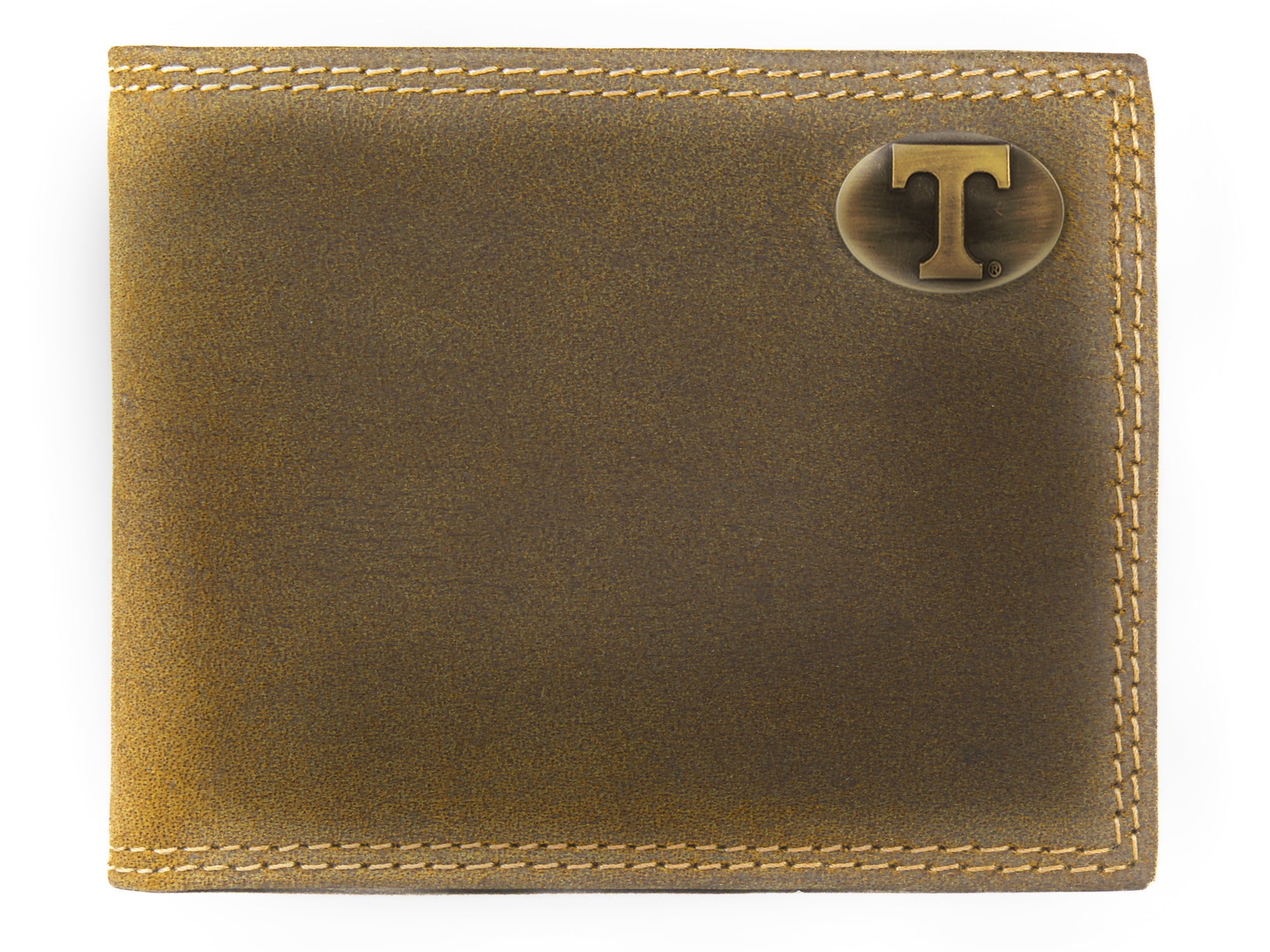 Tennessee Vols Vintage Tan Leather Bifold Wallet