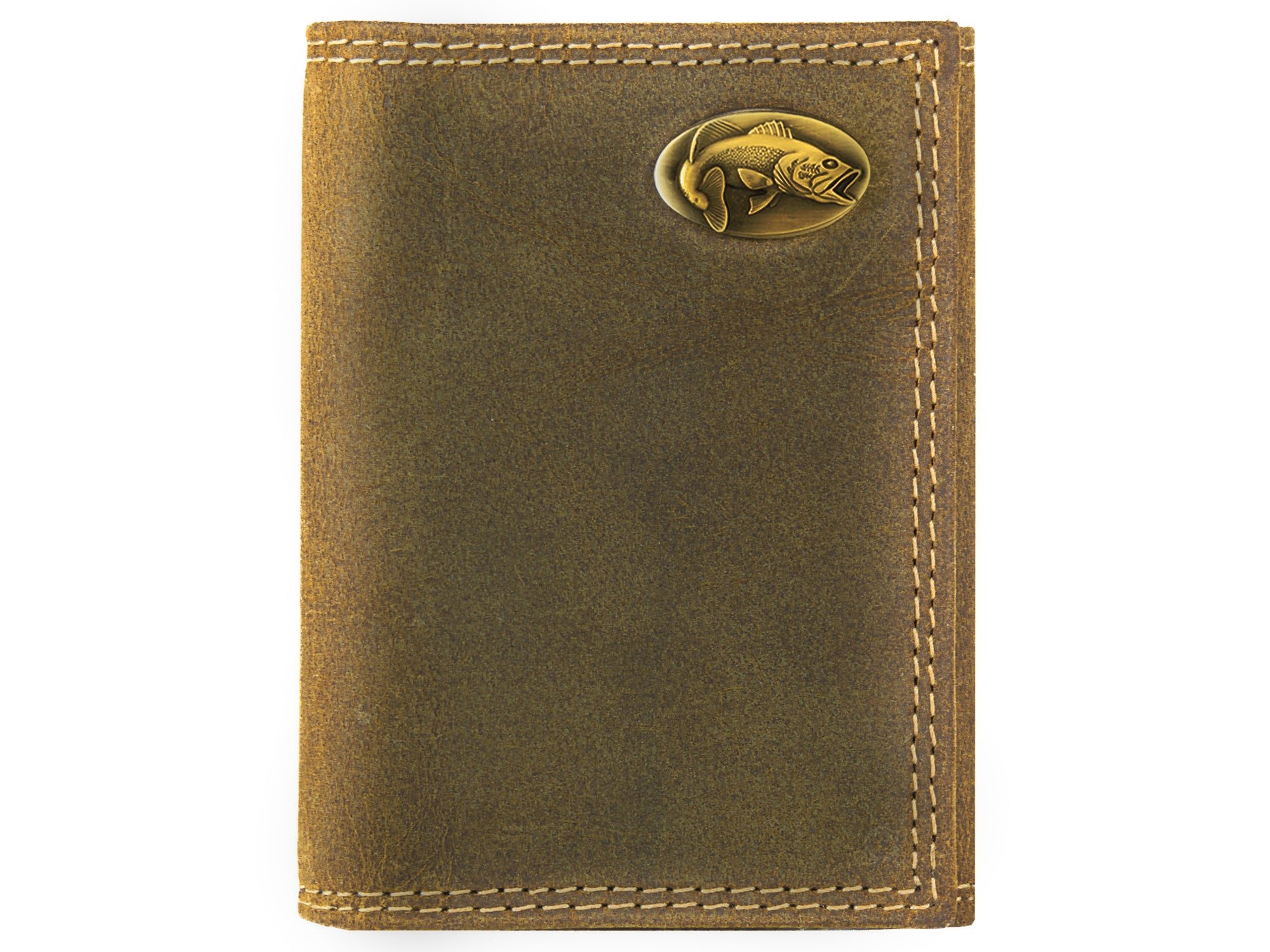 Bass Vintage Tan Leather Trifold Wallet