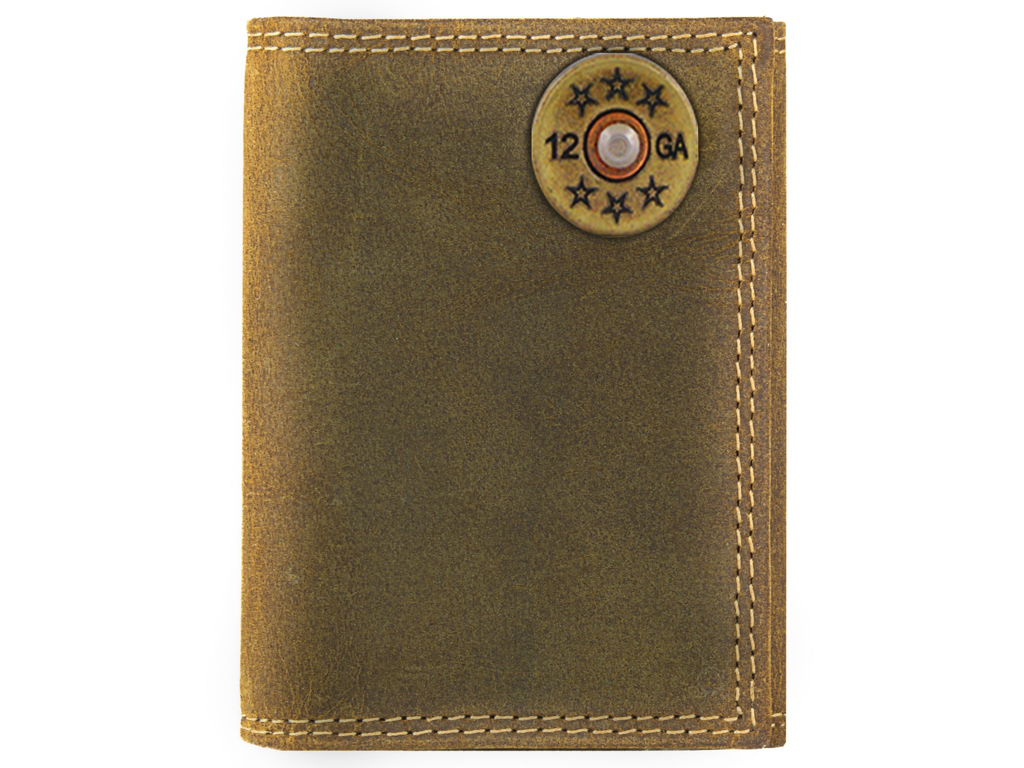 Shotshell Vintage Tan Leather Trifold Wallet