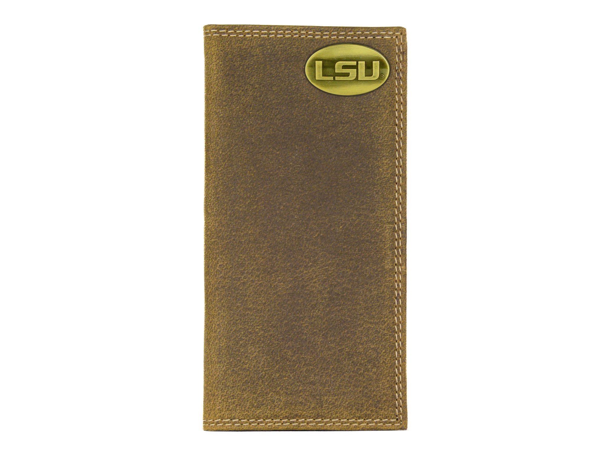 LSU Tigers Vintage Tan Leather Secretary Wallet