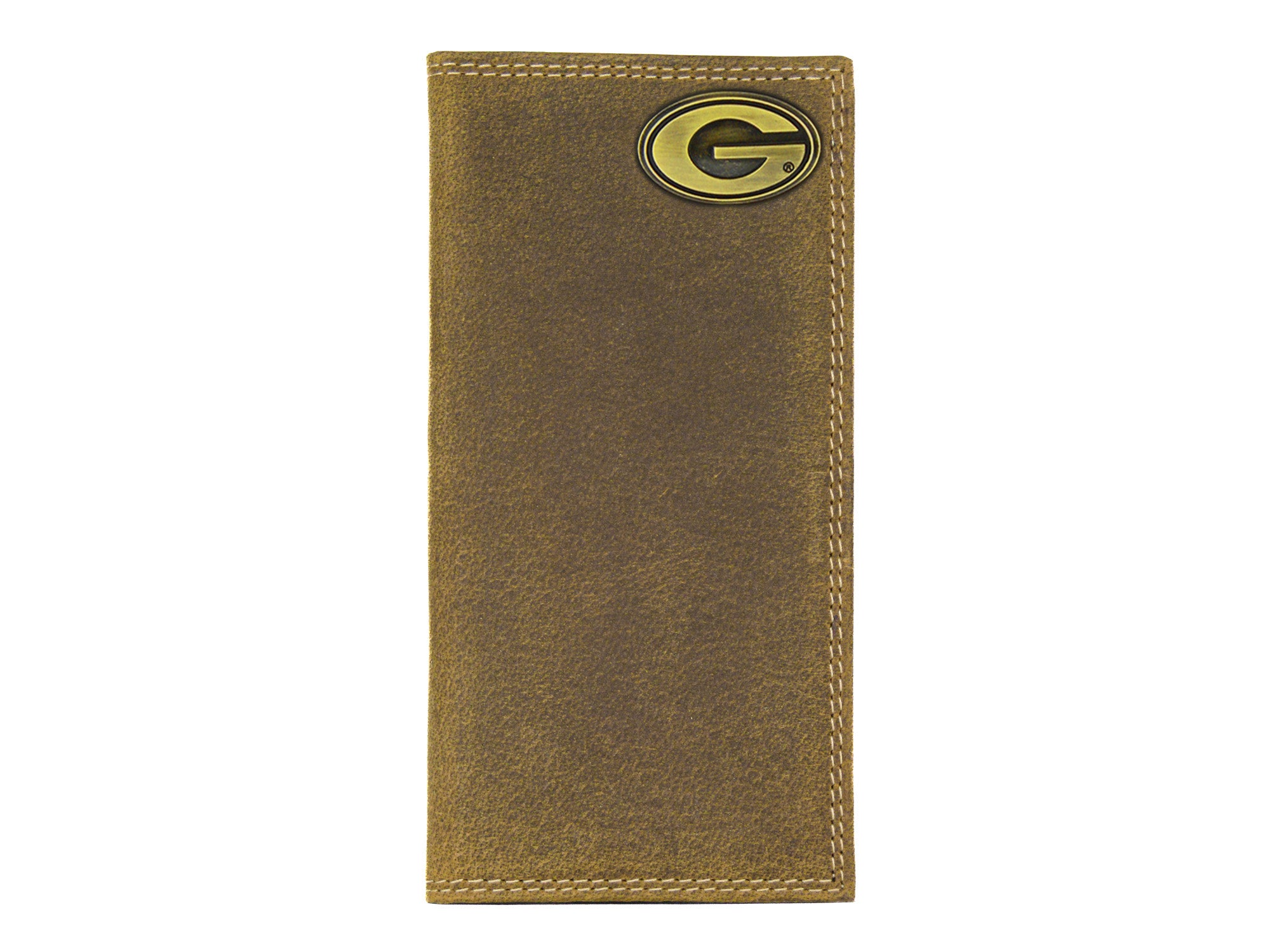 Georgia Bulldogs Vintage Tan Leather Secretary Wallet