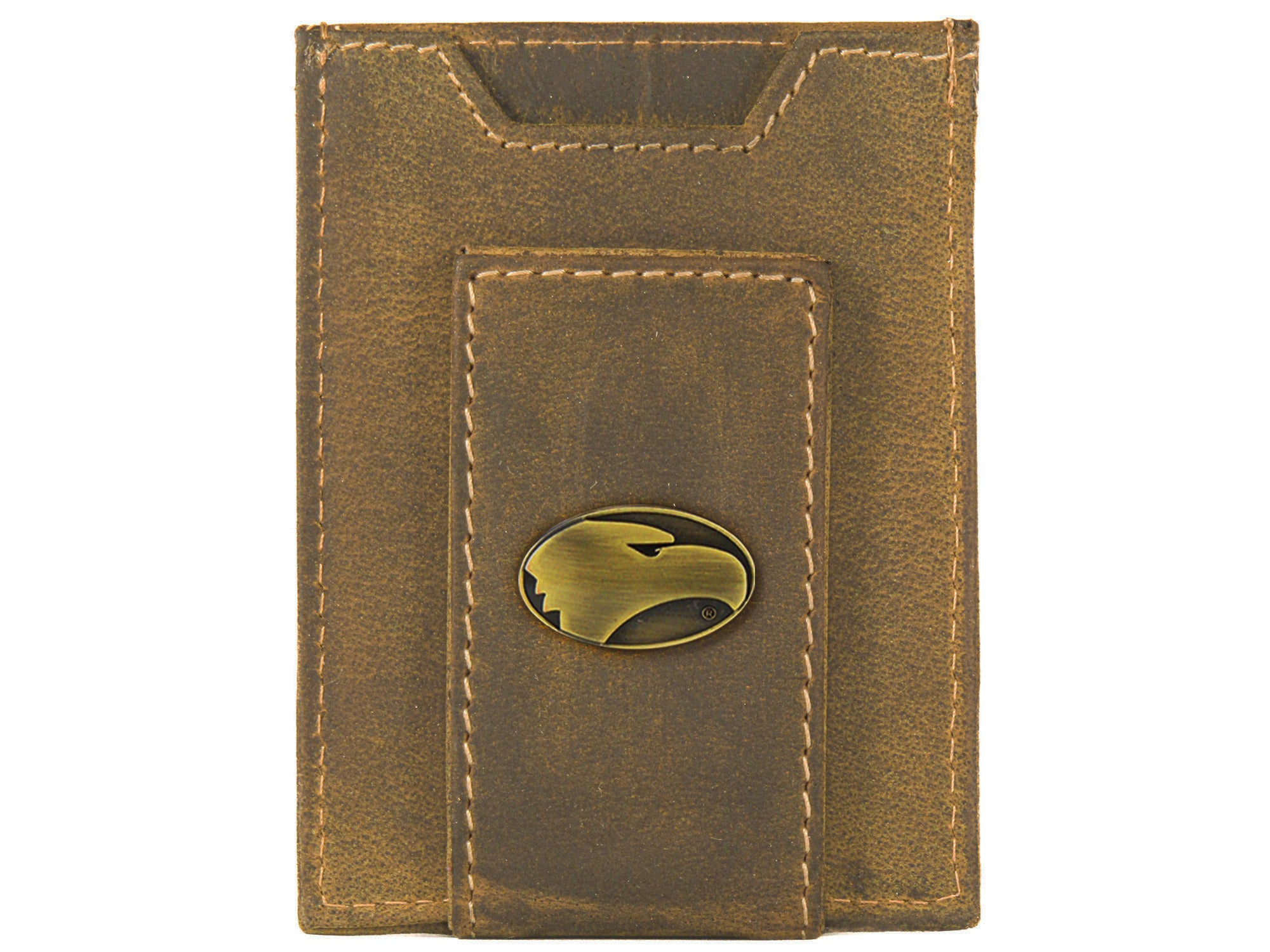 Georgia Southern Eagles Vintage Tan Leather Magnetic Front Pocket Wallet