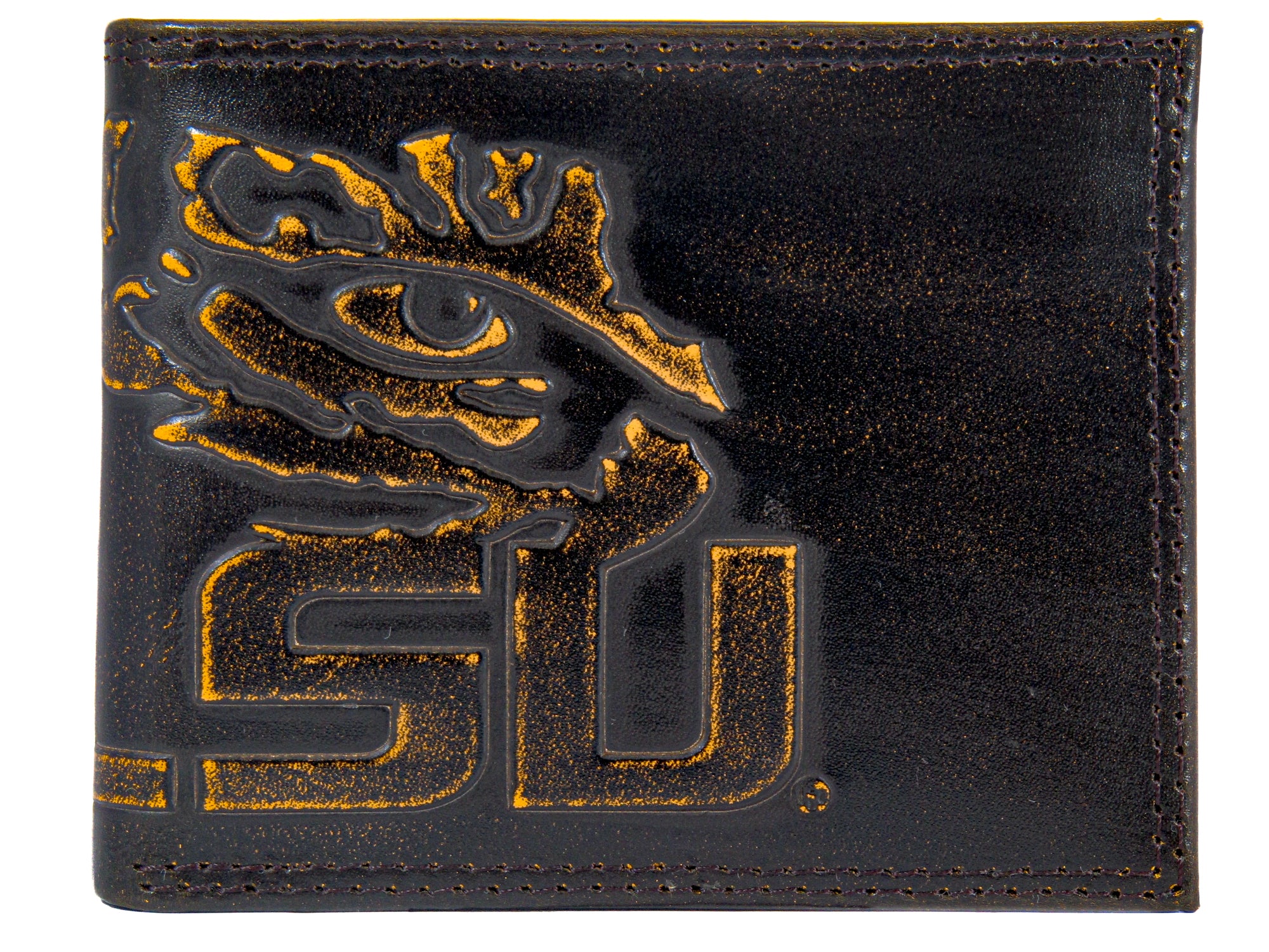 LSU Tigers Burnished Leather Bifold Wallet