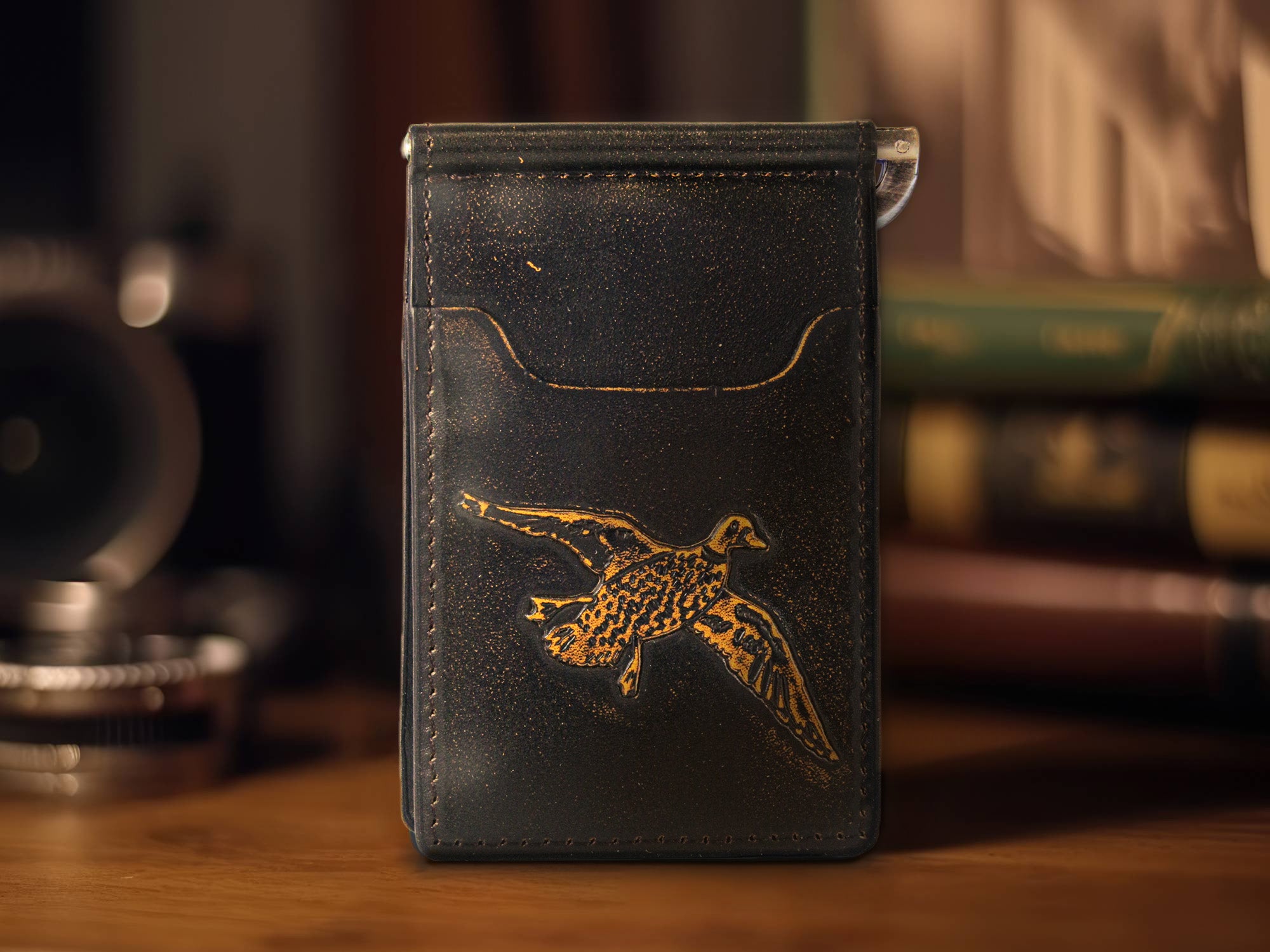 Mallard Burnished Leather Front Pocket Clip Wallet