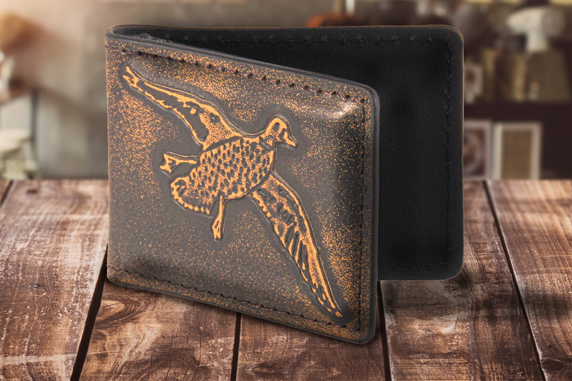 Mallard Burnished Leather Money Clip