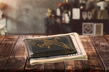 Mallard Burnished Leather Money Clip