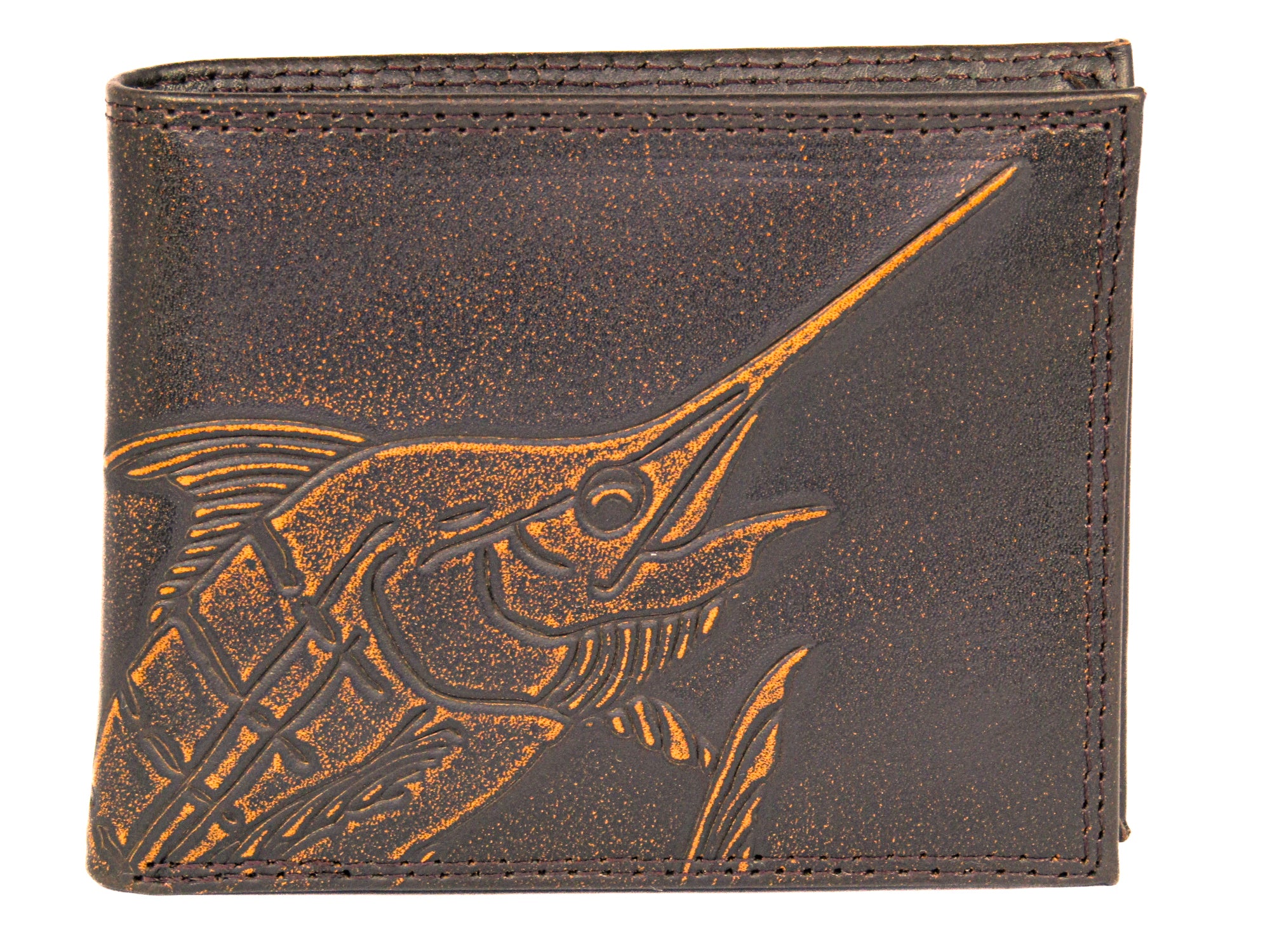 Marlin Burnished Leather Bifold Wallet