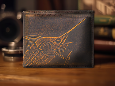 Marlin Burnished Leather Bifold Wallet