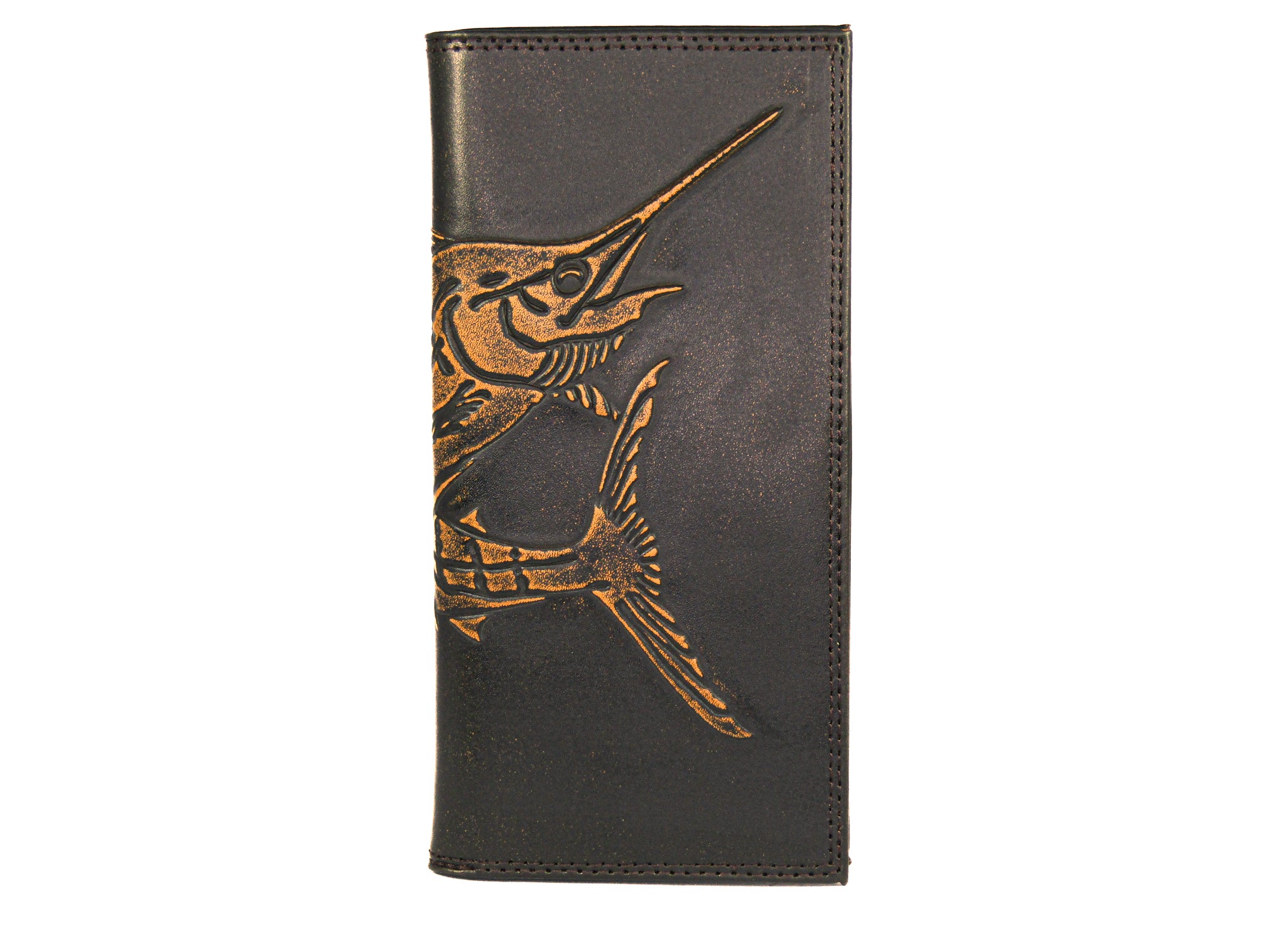 Marlin Burnished Leather Secretary Wallet