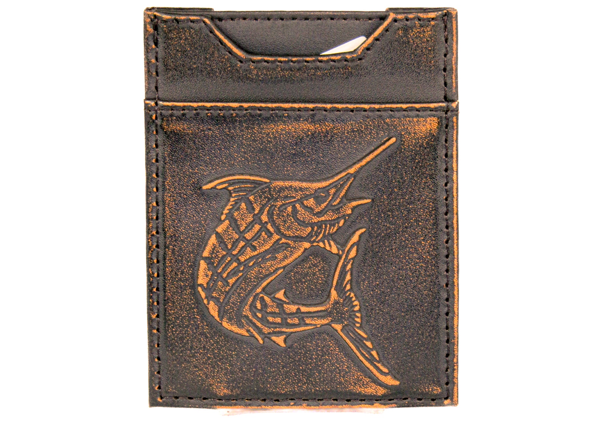 Marlin Burnished Leather Magnetic Front Pocket Wallet