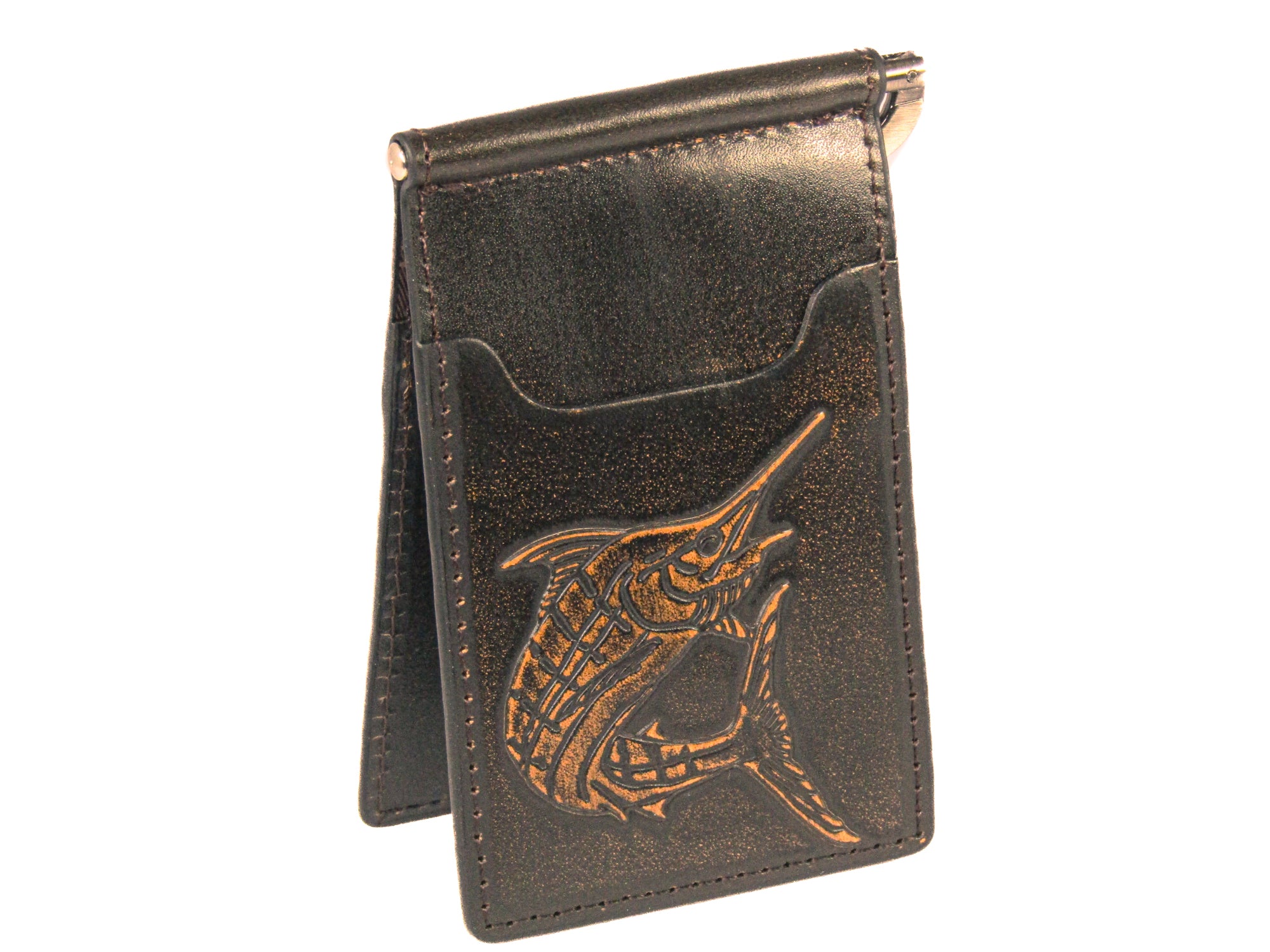 Marlin Burnished Leather Front Pocket Clip Wallet