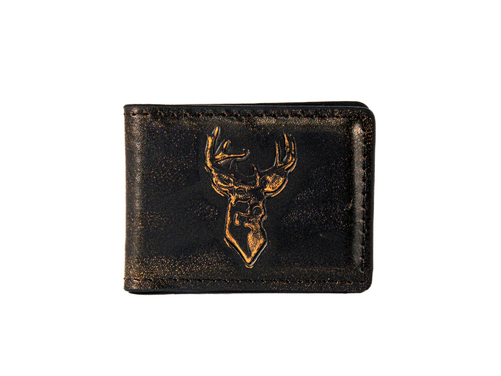 Buck Burnished Leather Money Clip