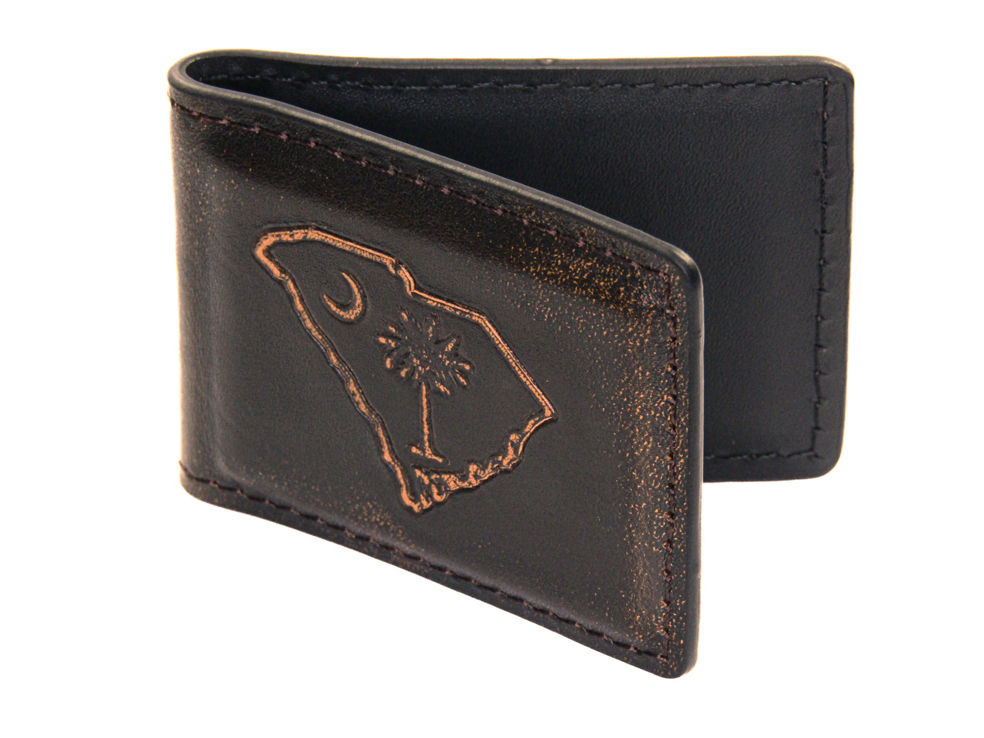 SC Palmetto Burnished Leather Money Clip