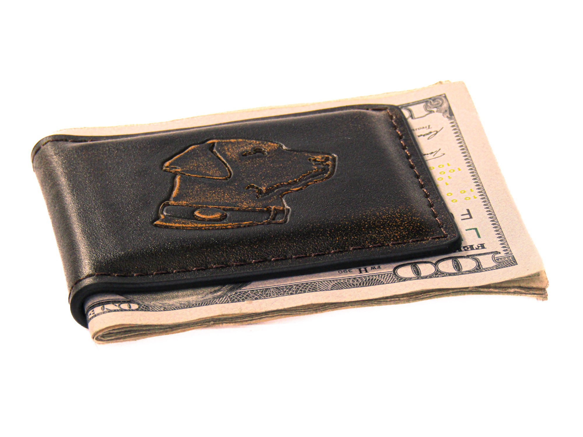 Lab Burnished Leather Money Clip