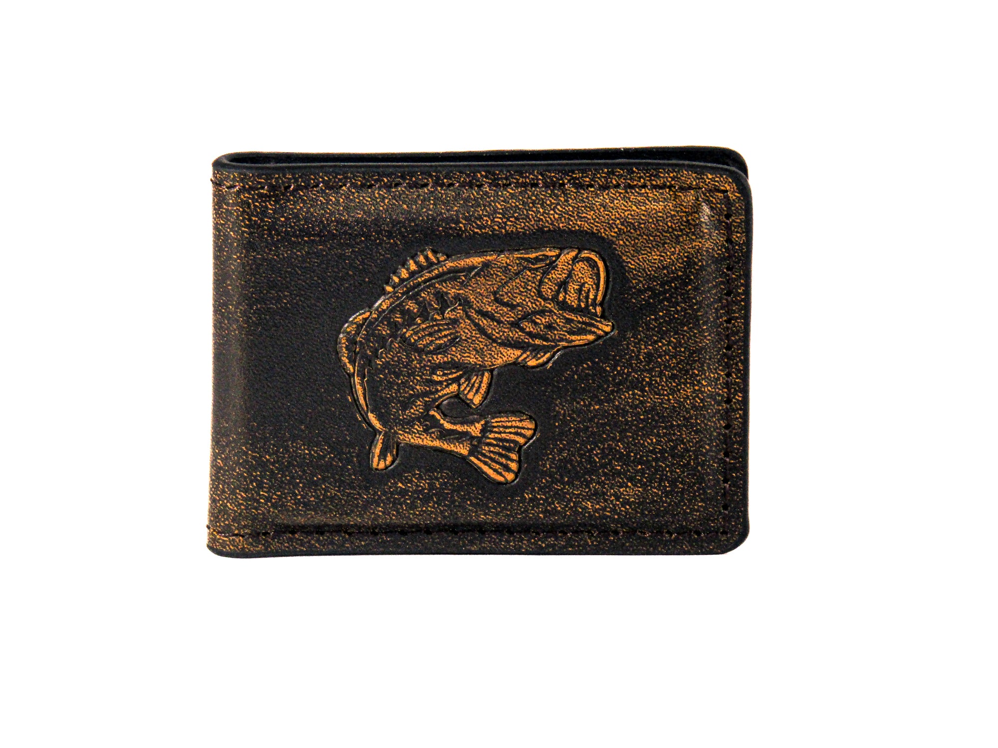 Bass Burnished Leather Money Clip