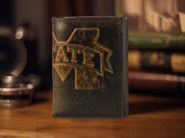 Mississippi State Bulldogs Burnished Leather Trifold Wallet