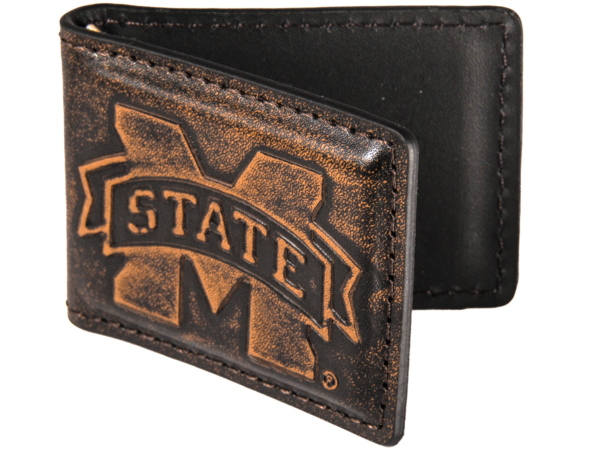 Mississippi State Bulldogs Burnished Leather Money Clip