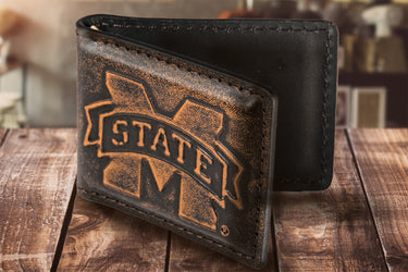 Mississippi State Bulldogs Burnished Leather Money Clip