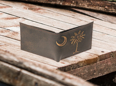 SC Palmetto Burnished Leather Bifold Wallet