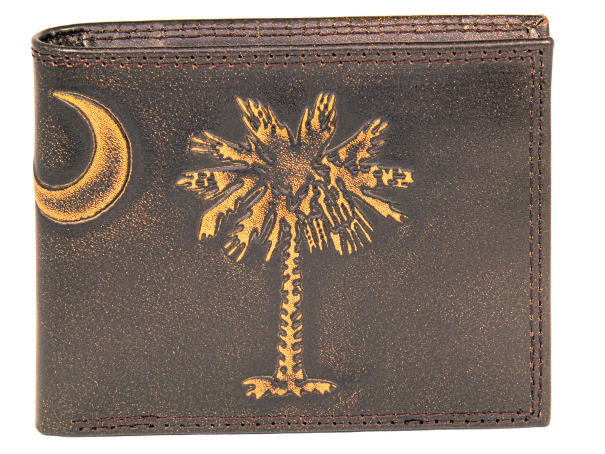 SC Palmetto Burnished Leather Bifold Wallet