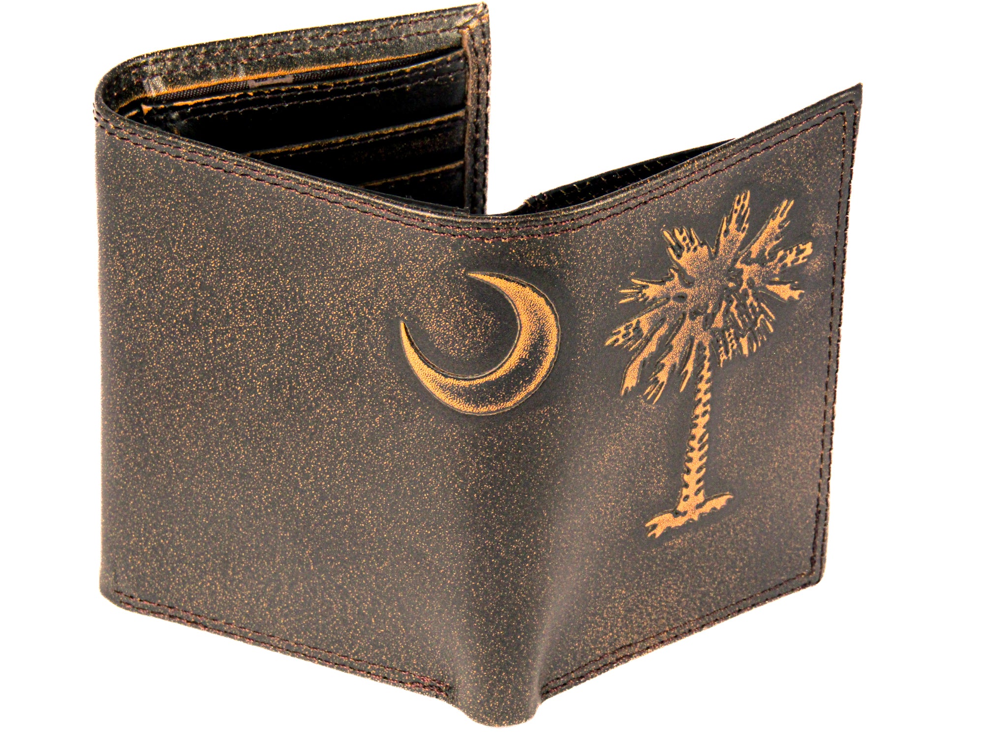 SC Palmetto Burnished Leather Trifold Wallet