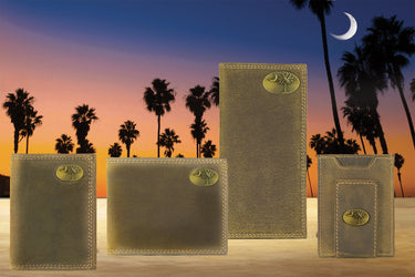 SC Palmetto Vintage Tan Leather Trifold Wallet