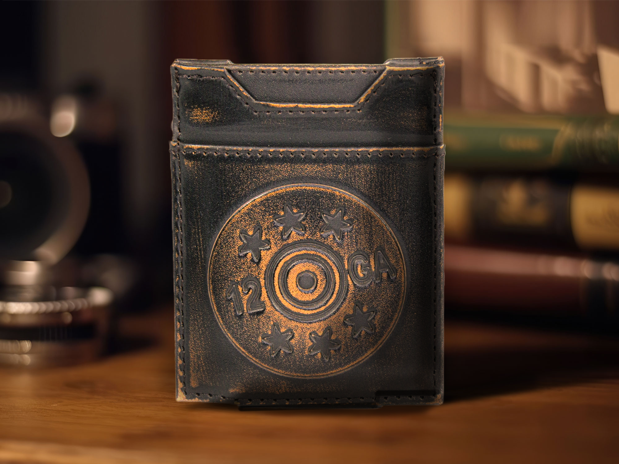 Shotshell Burnished Leather Magnetic Front Pocket Wallet