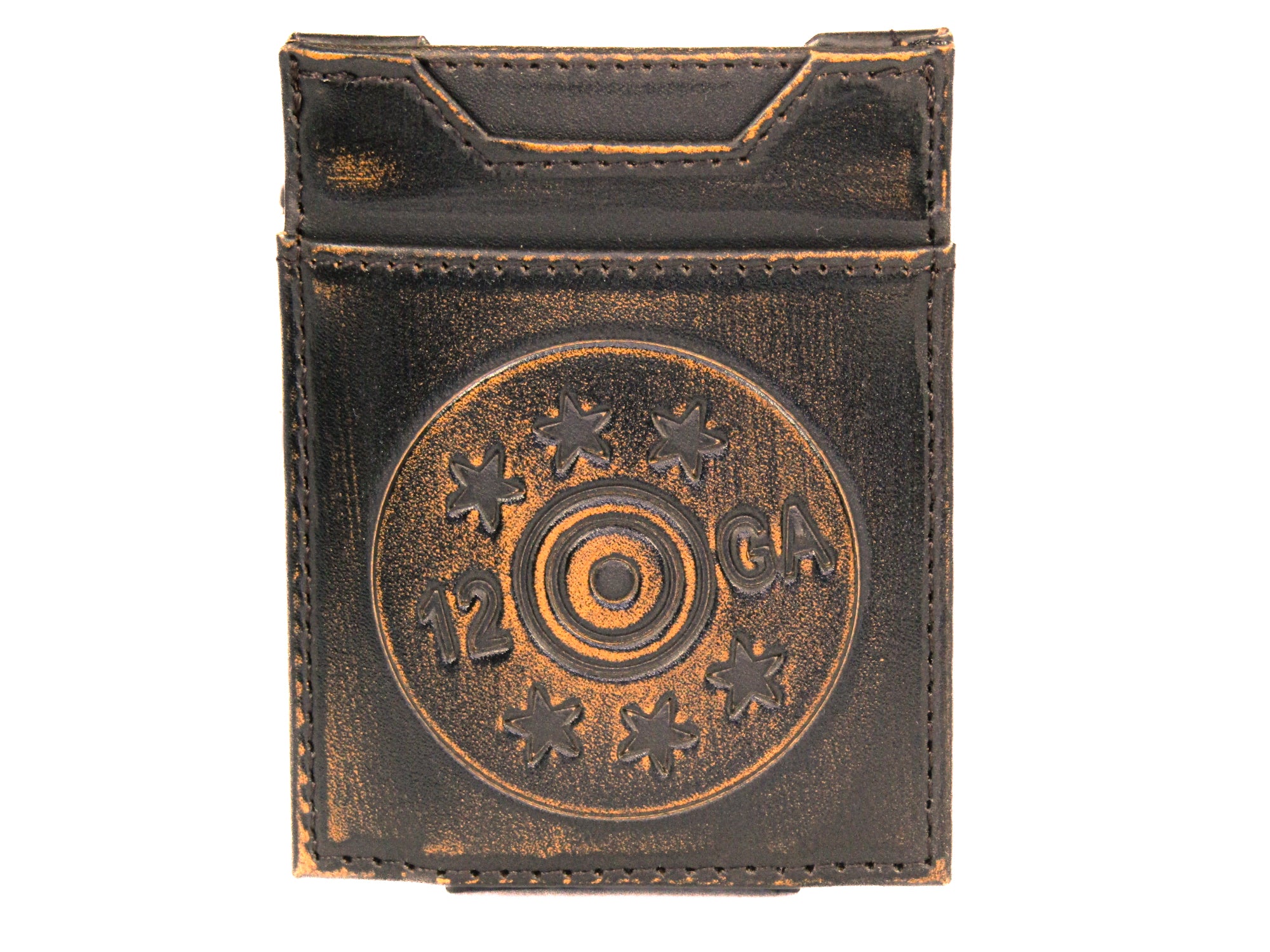 Shotshell Burnished Leather Magnetic Front Pocket Wallet