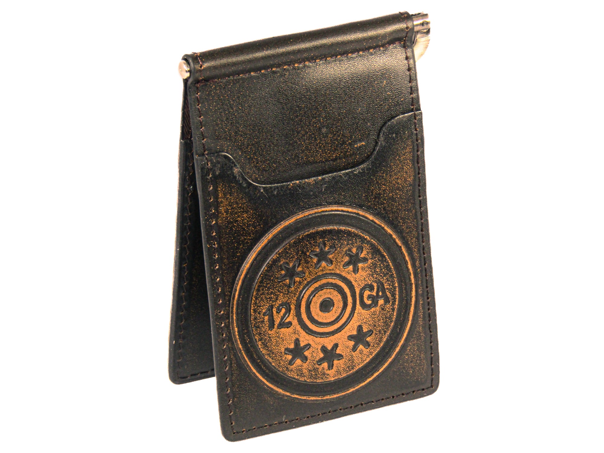 Shotshell Burnished Leather Front Pocket Clip Wallet