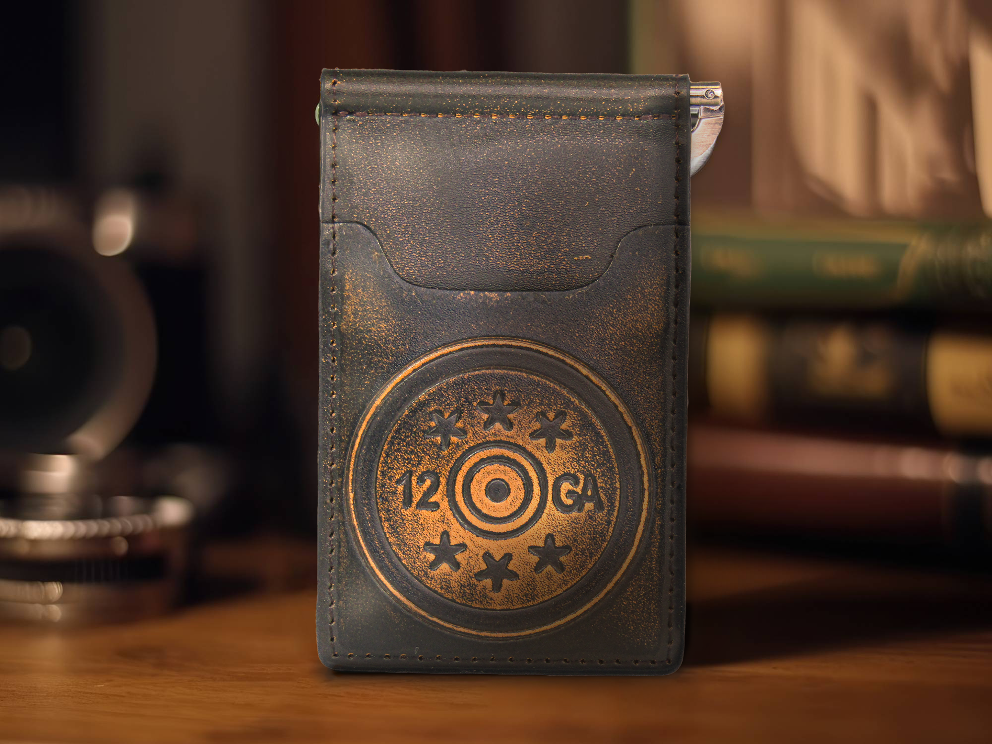 Shotshell Burnished Leather Front Pocket Clip Wallet