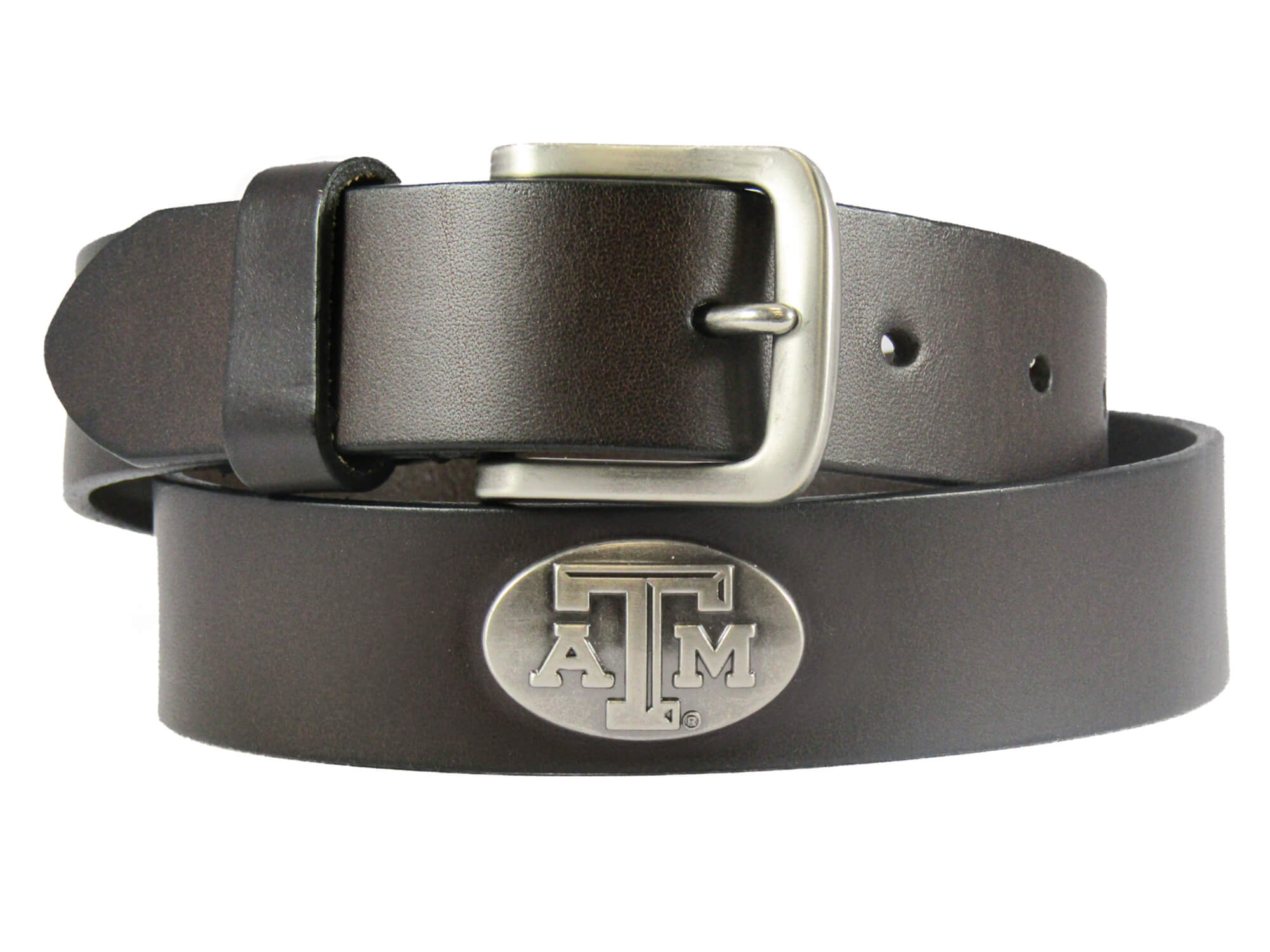 Texas A&M Aggies Men's Collegiate Brown Leather Concho Belt.