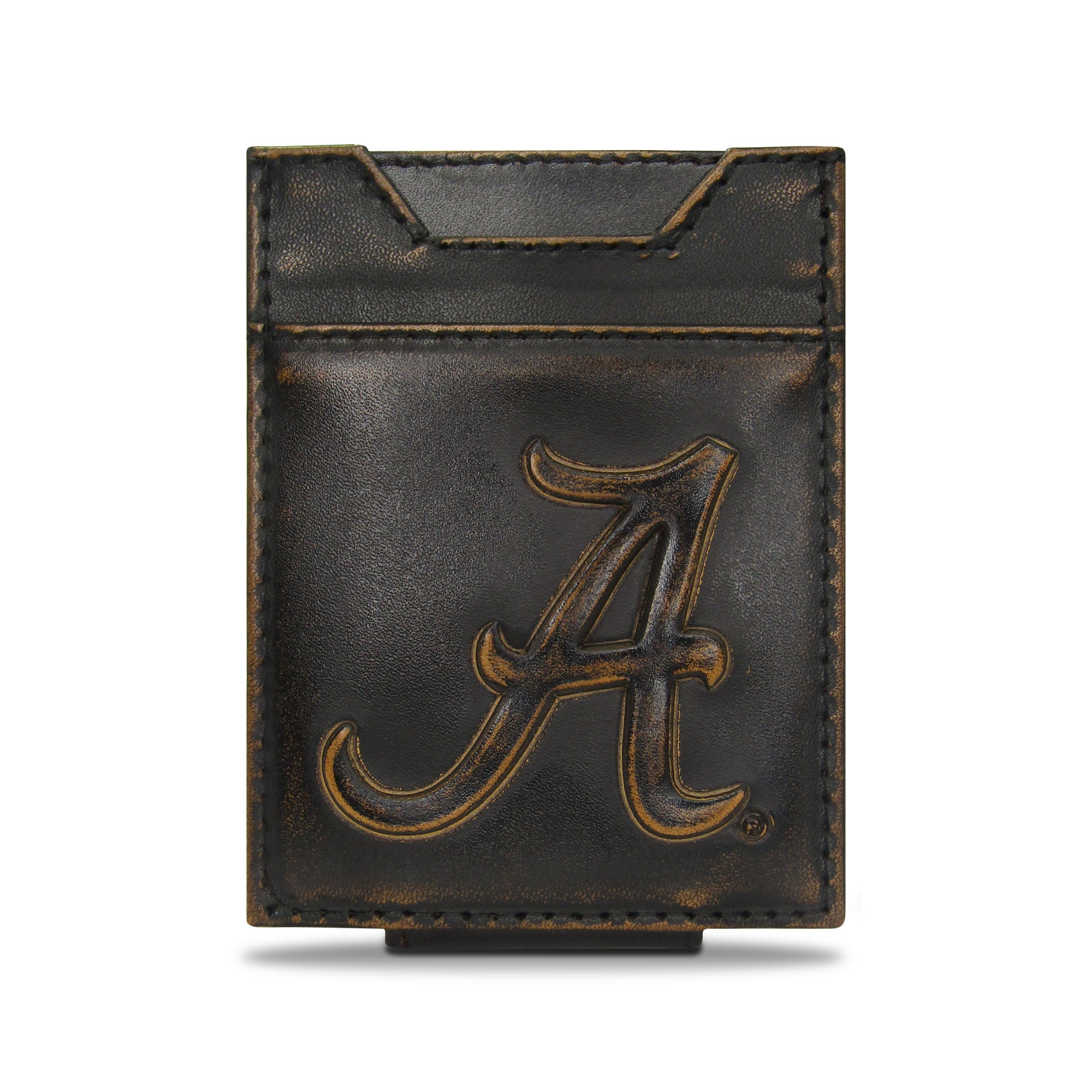 Alabama Crimson Tide Burnished Leather Magnetic Front Pocket Wallet