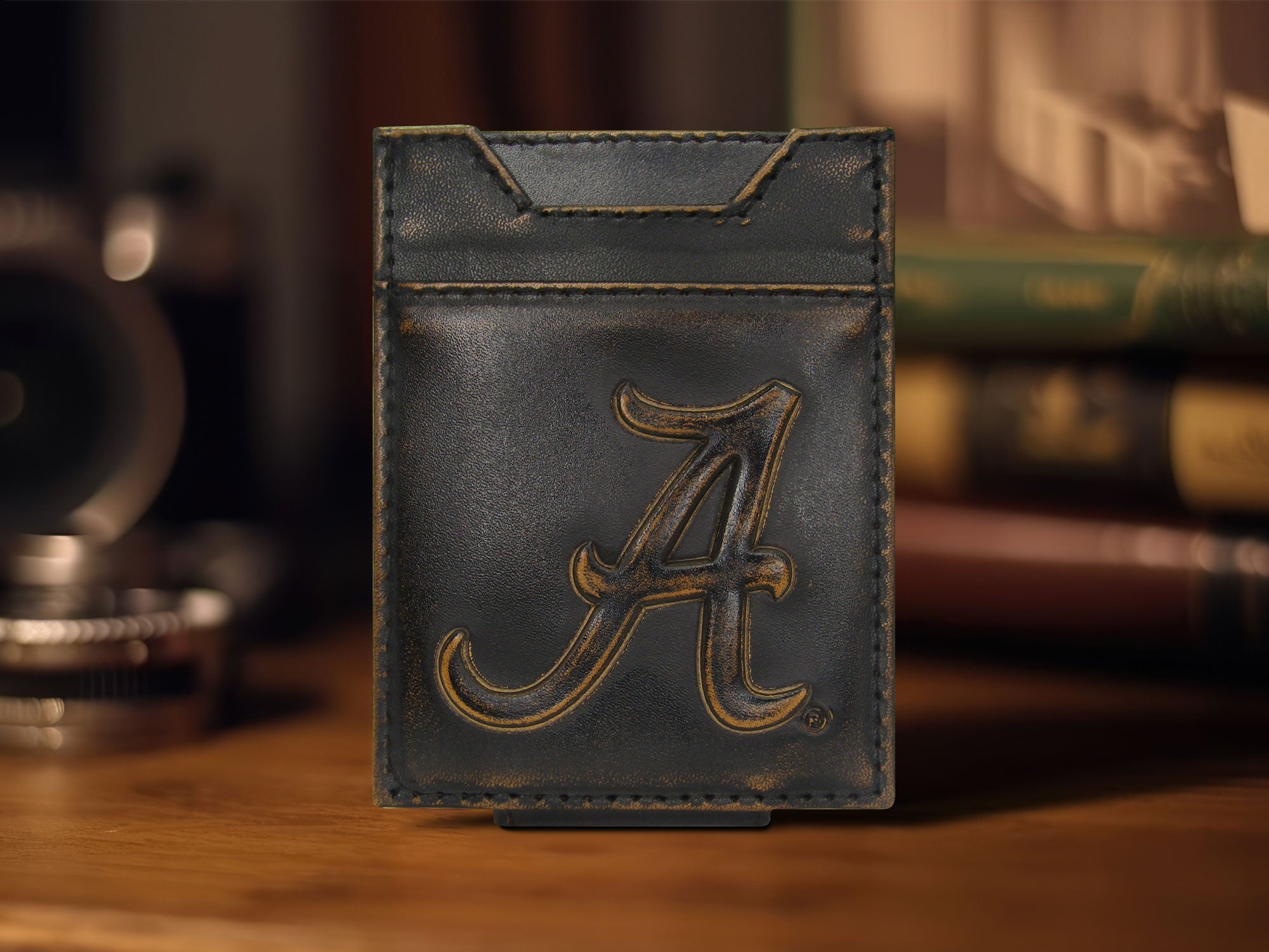 Alabama Crimson Tide Burnished Leather Magnetic Front Pocket Wallet