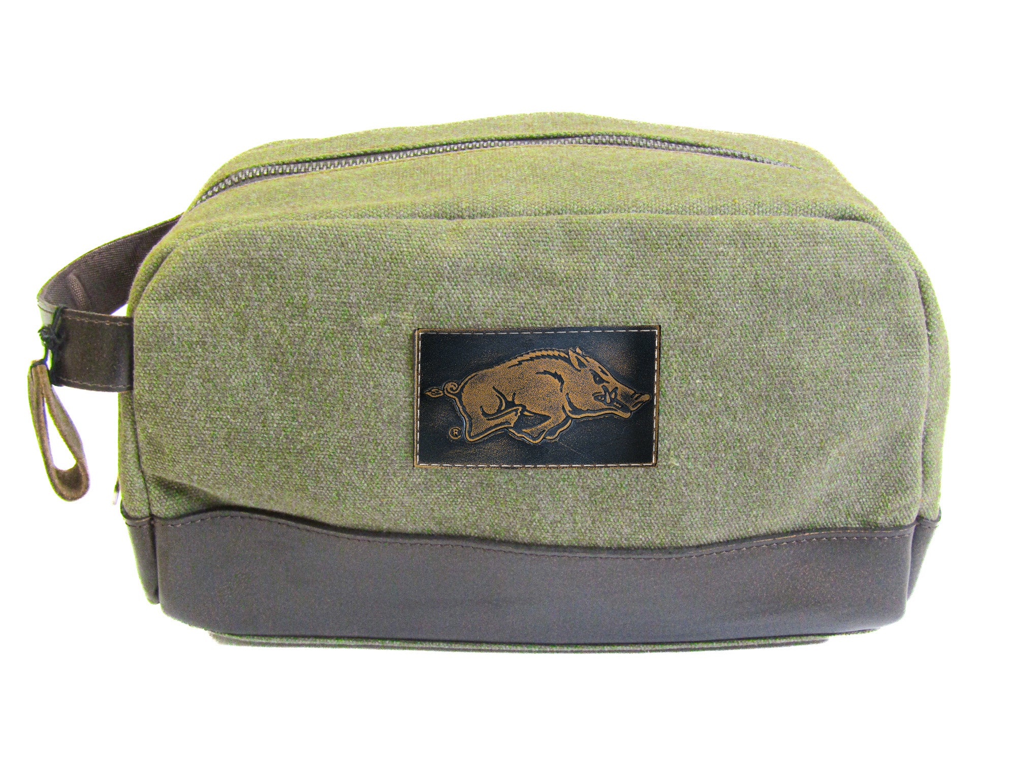 Arkansas Razorbacks Waxed Canvas Toiletry Dopp Bag