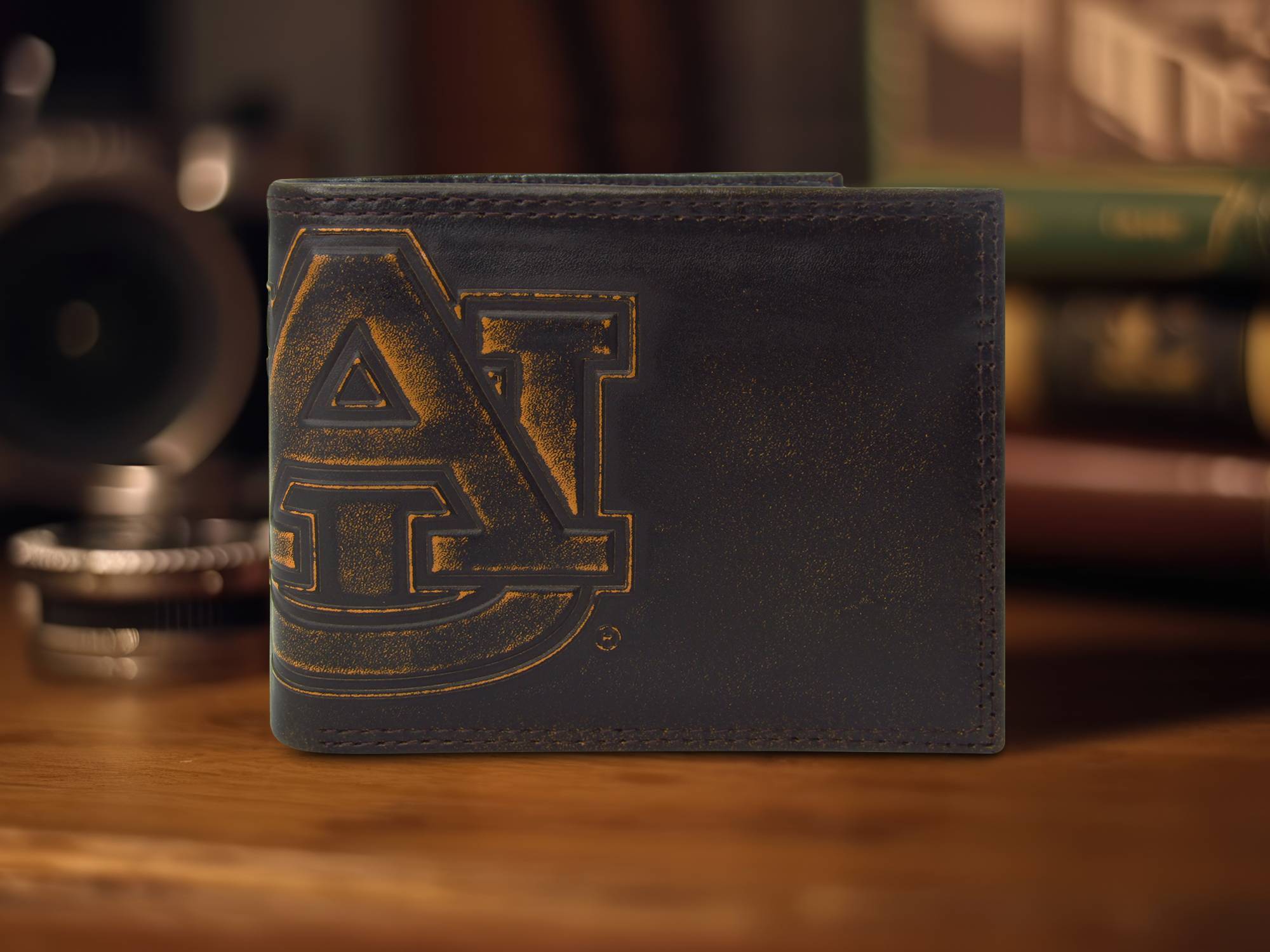 Auburn Tigers Burnished Leather Bifold Wallet