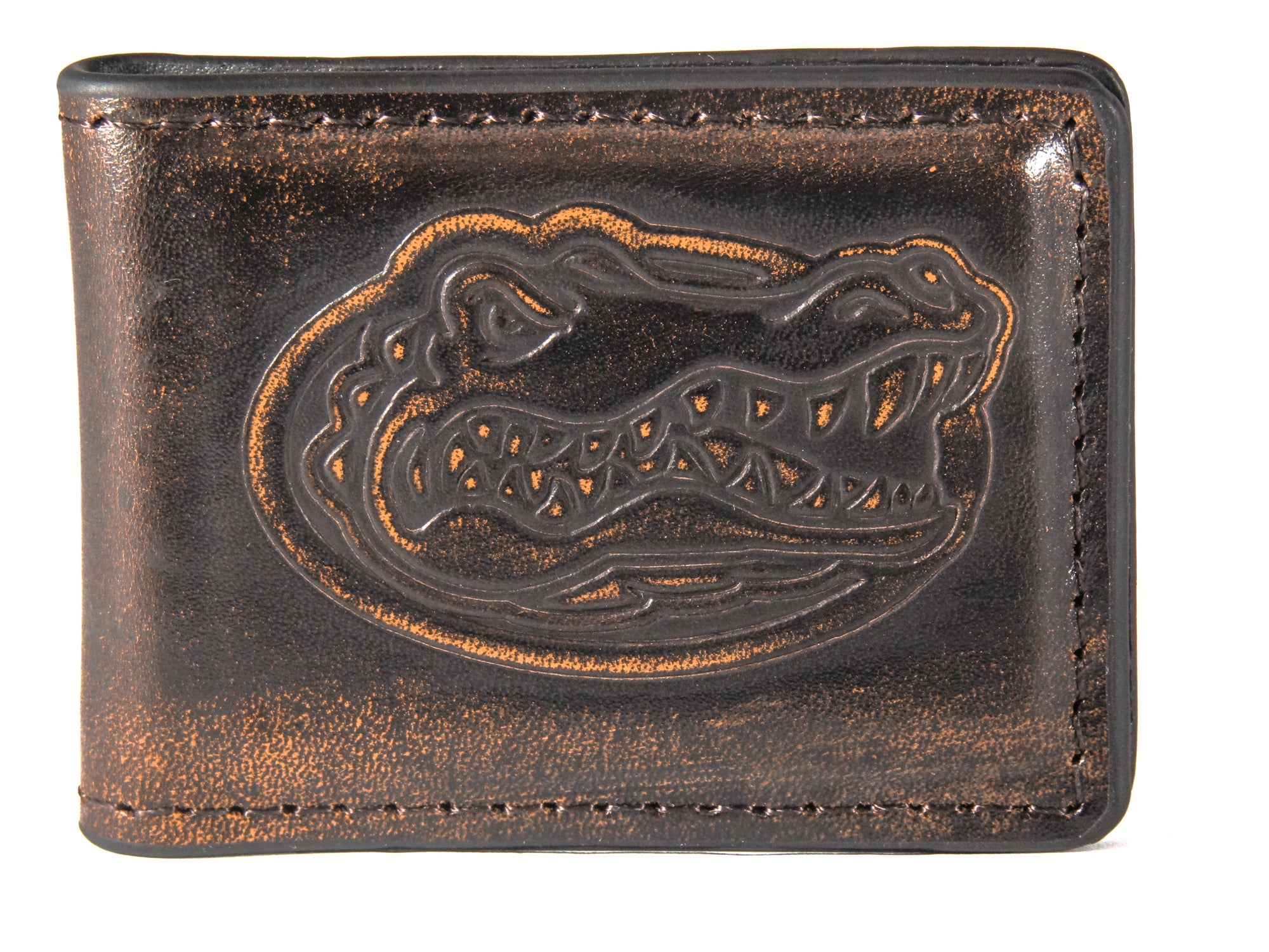 Florida Gators Burnished Leather Money Clip