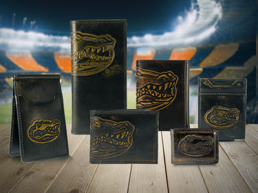 Florida Gators Burnished Leather Secretary Wallet
