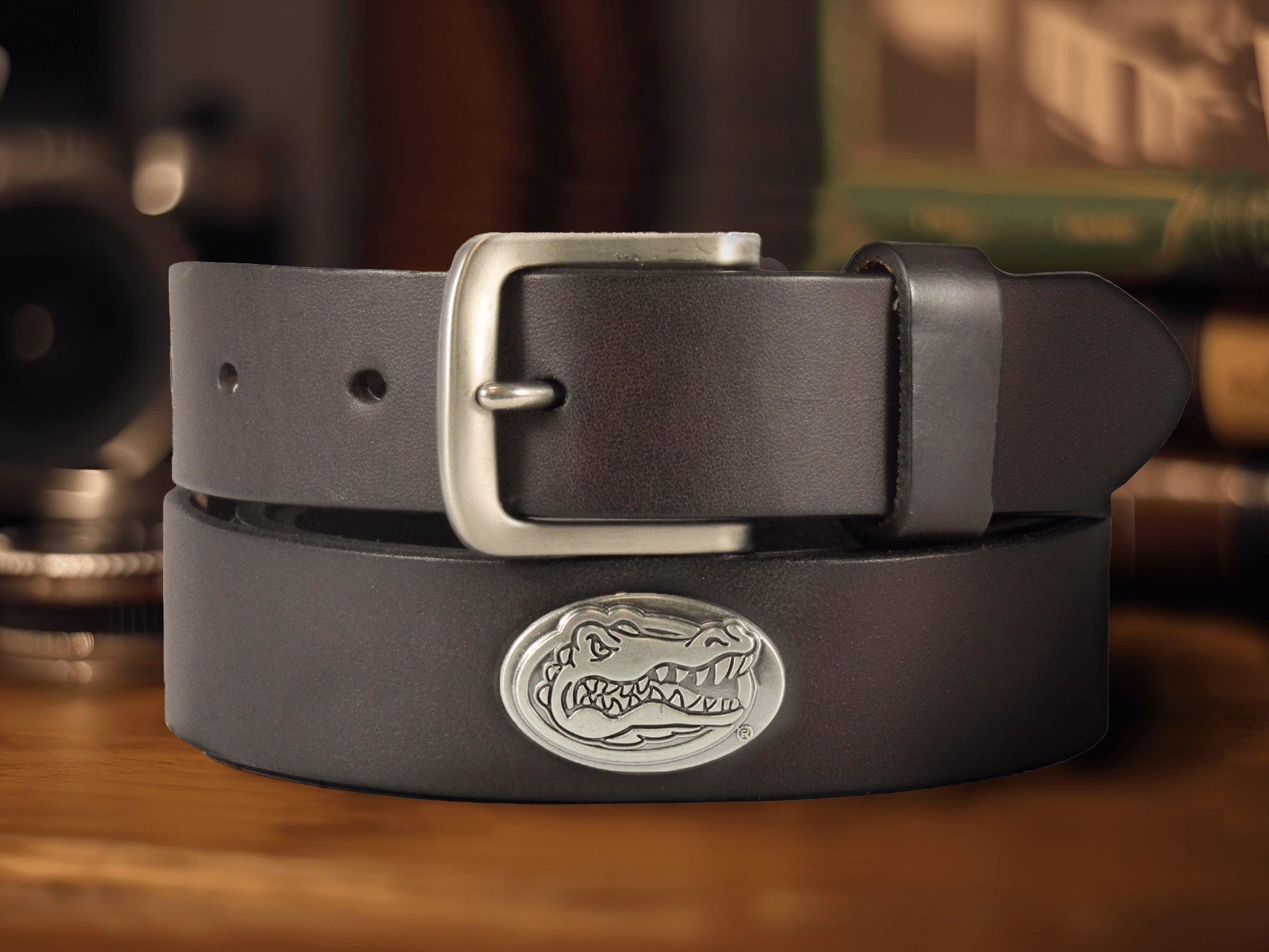 Florida Gators Men's Collegiate Brown Leather Concho Belt.