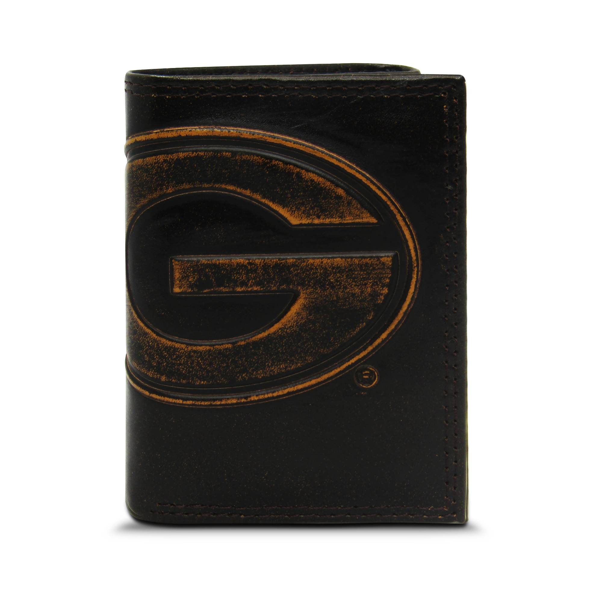 Georgia Bulldogs Burnished Leather Trifold Wallet