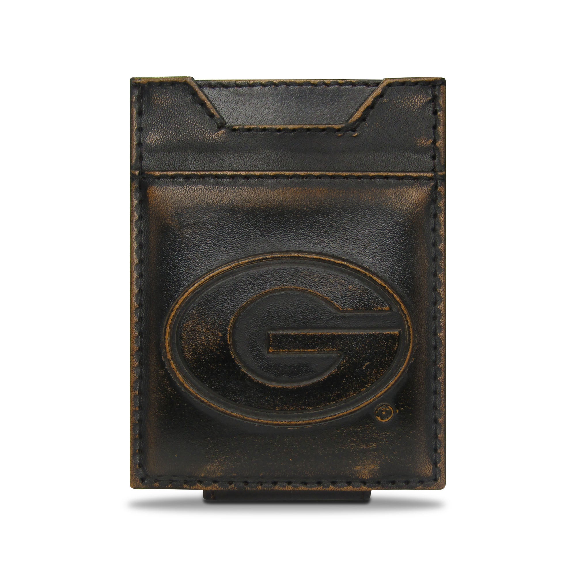 Georgia Bulldogs Burnished Leather Magnetic Front Pocket Wallet