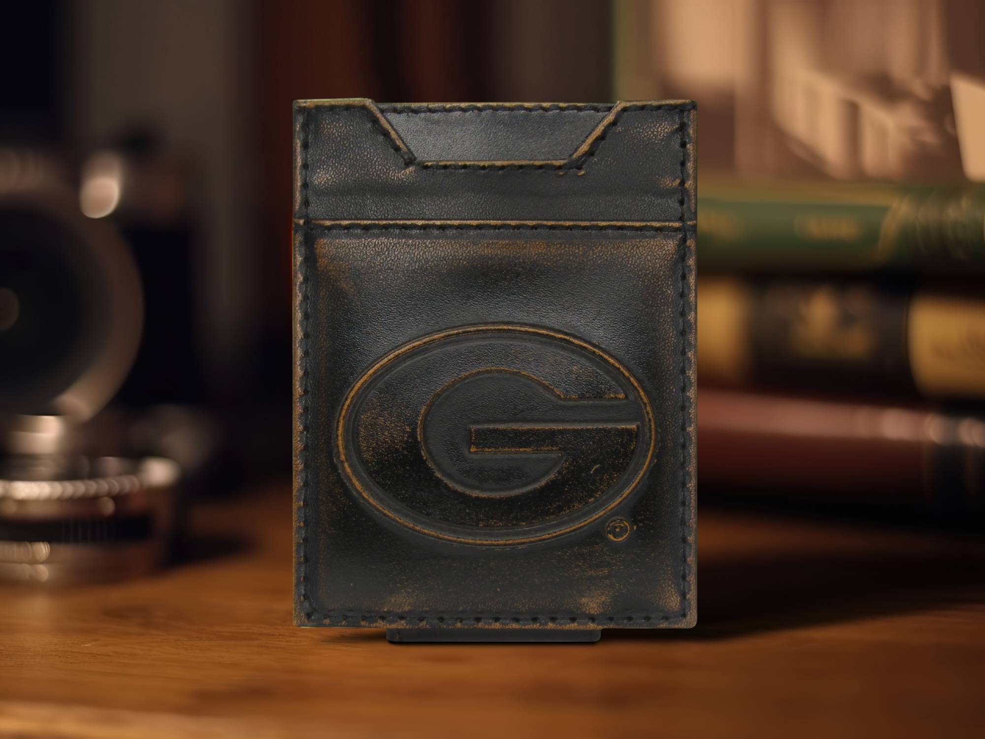 Georgia Bulldogs Burnished Leather Magnetic Front Pocket Wallet