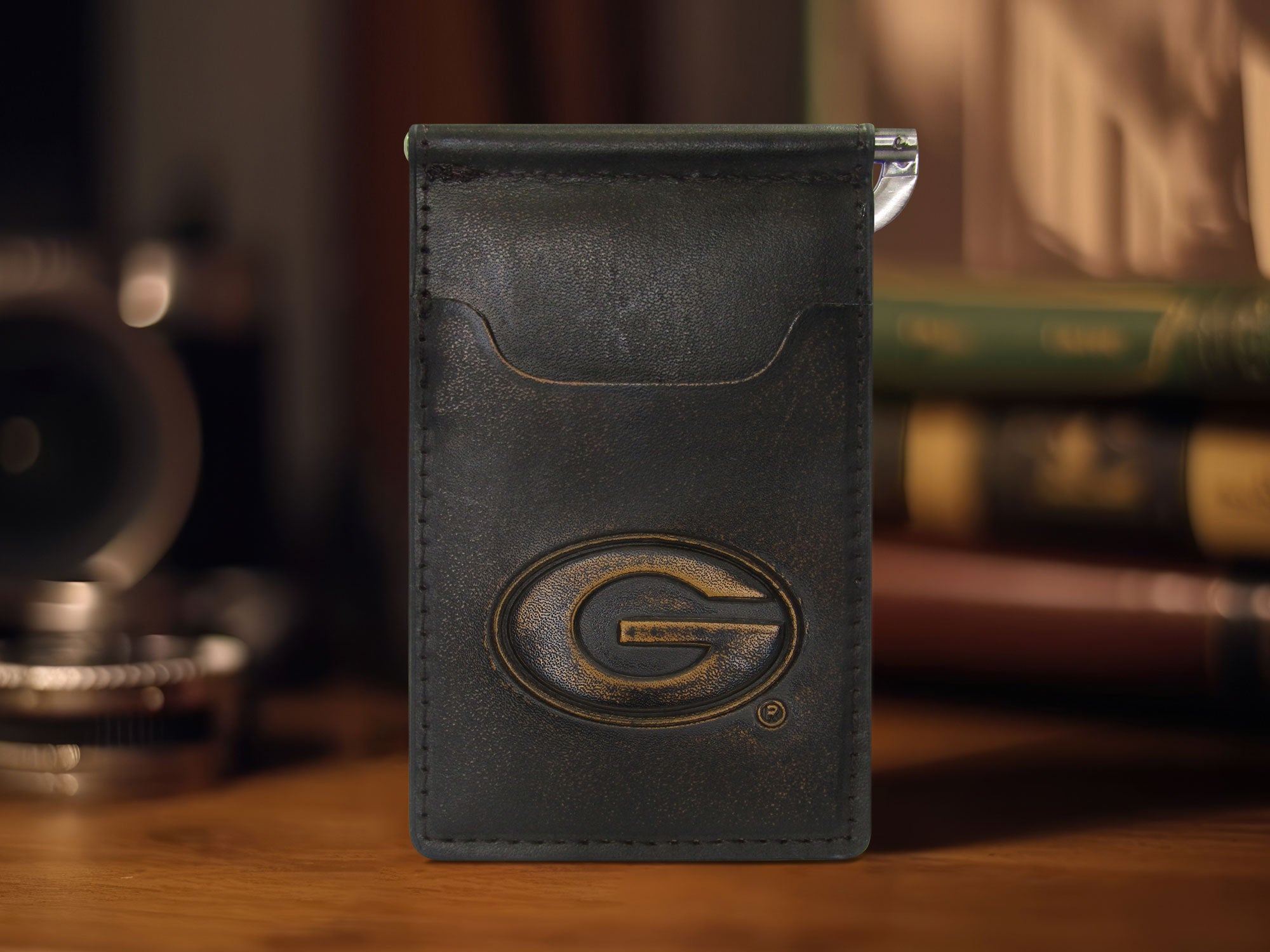 Georgia Bulldogs Burnished Leather Front Pocket Clip Wallet