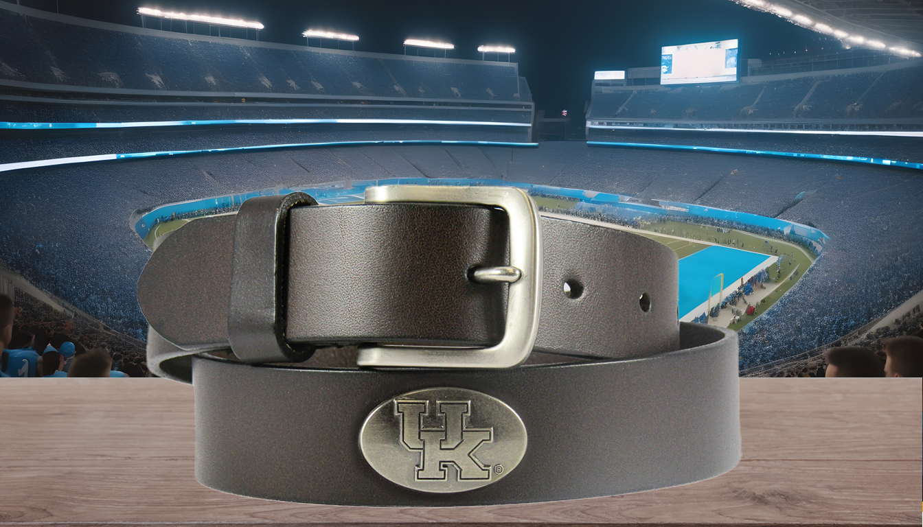 Kentucky Wildcats Men's Collegiate Brown Leather Concho Belt.