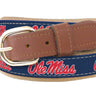 Ole Miss Rebels Ribbon Belts UMS-BTR4NV-BUF