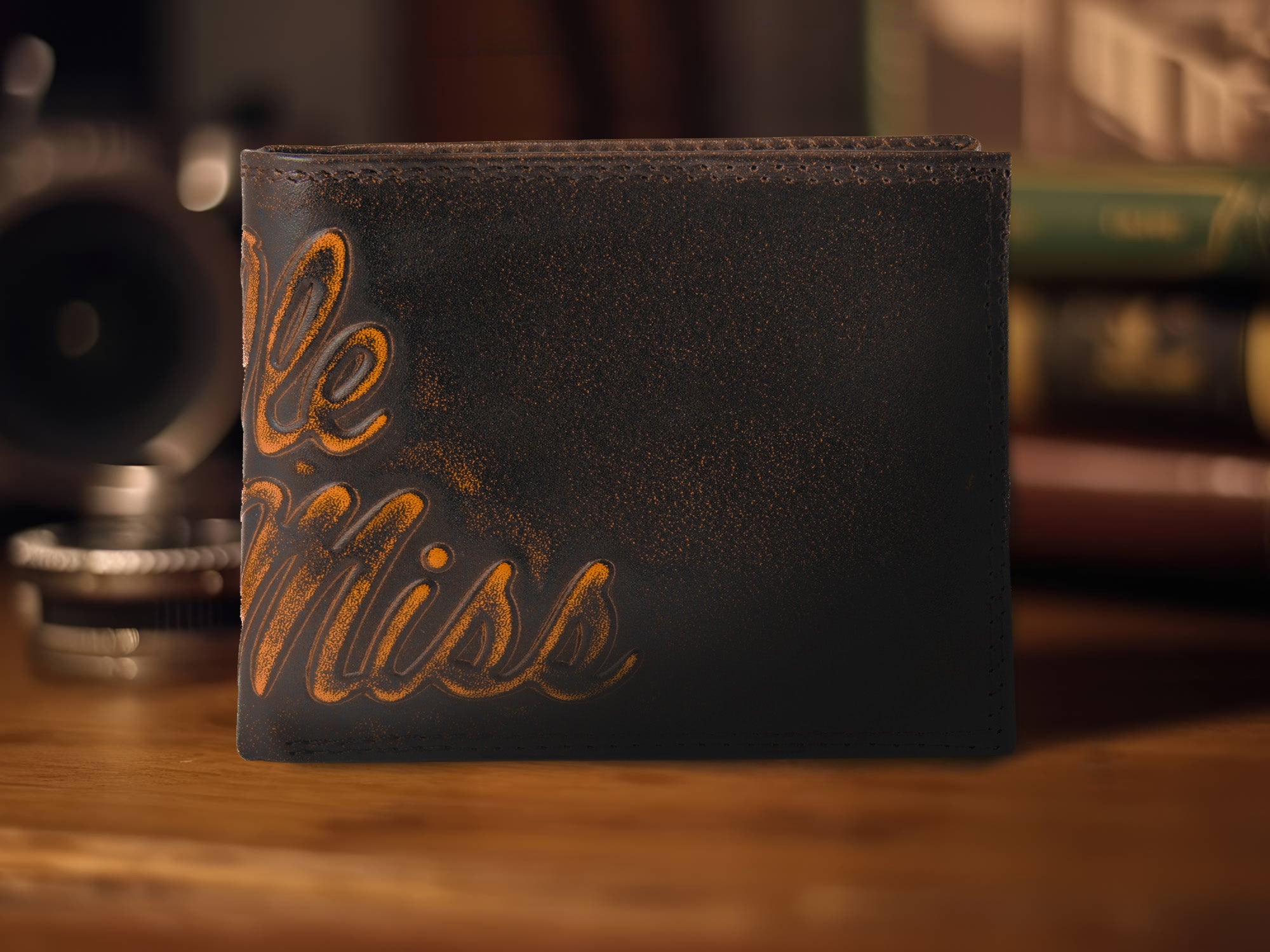 Ole Miss Rebels Burnished Leather Bifold Wallet