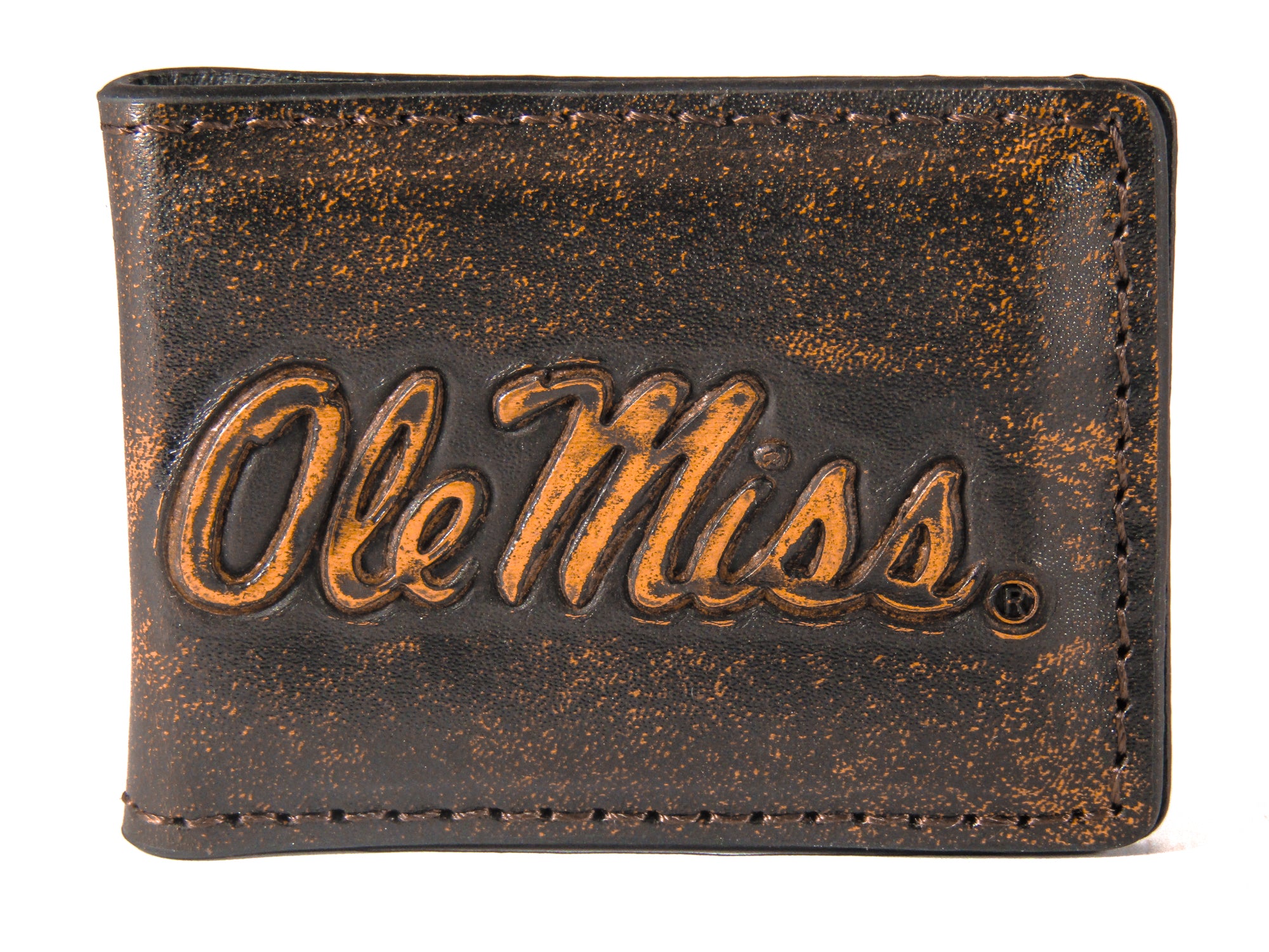 Ole Miss Rebels Burnished Leather Money Clip