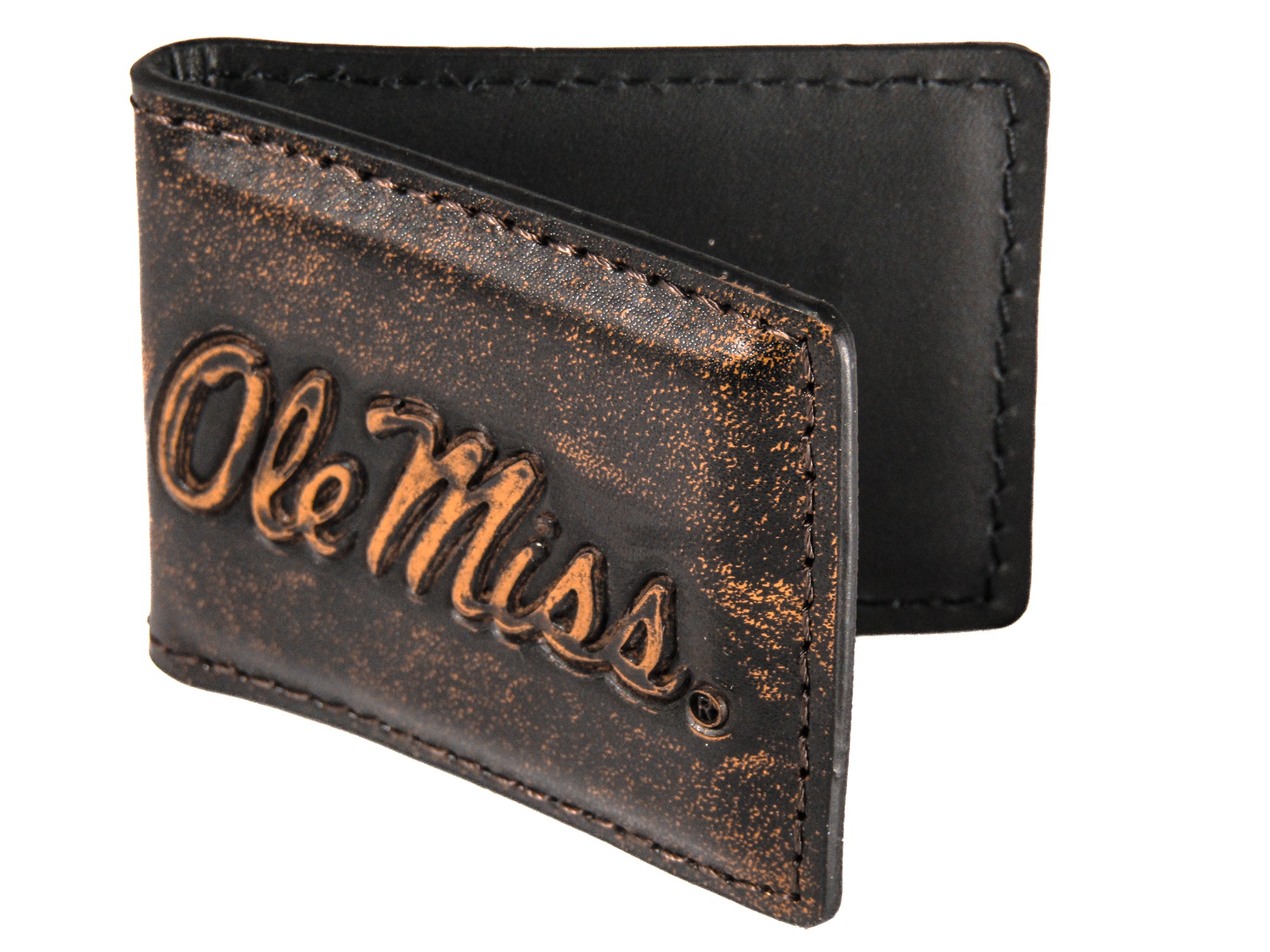 Ole Miss Rebels Burnished Leather Money Clip