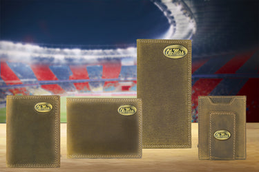 Ole Miss Rebels Vintage Tan Leather Secretary Wallet
